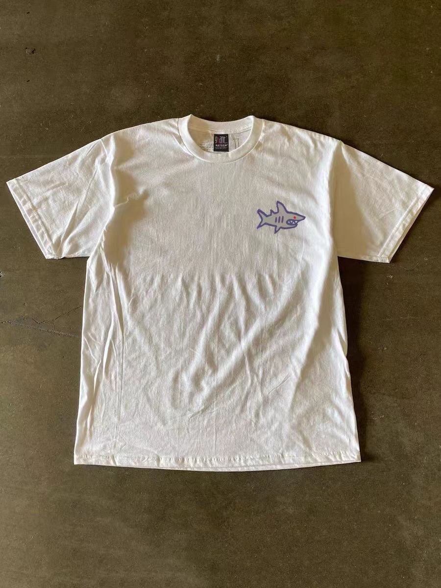 Japanese Brand × Vintage White casual retro shark print cotton t-shirt Size US M / EU 48-50 / 2 - 2 Thumbnail
