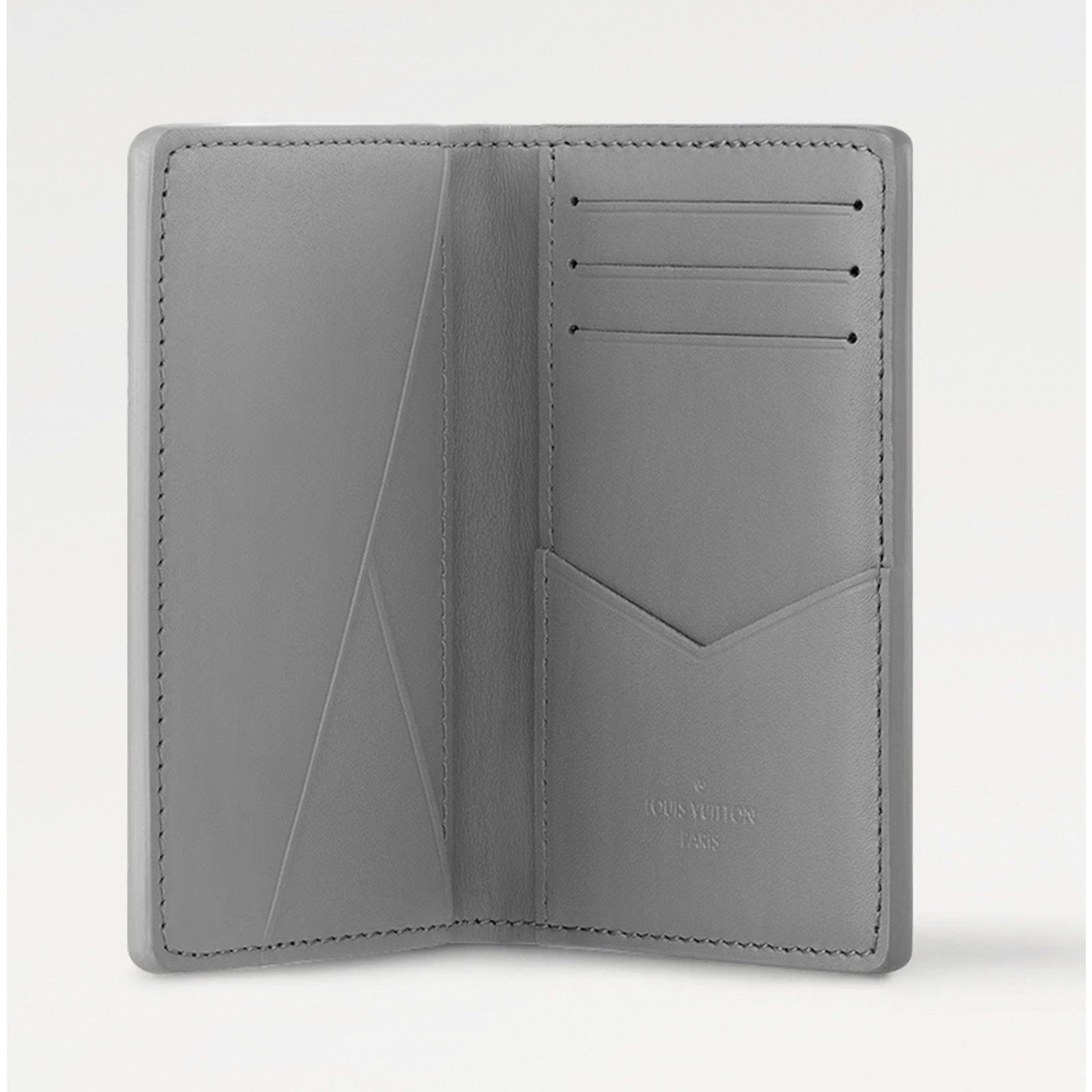 Louis Vuitton Louis Vuitton Grey Leather Logo Pocket Organizer Card Wallet Size ONE SIZE - 8 Thumbnail