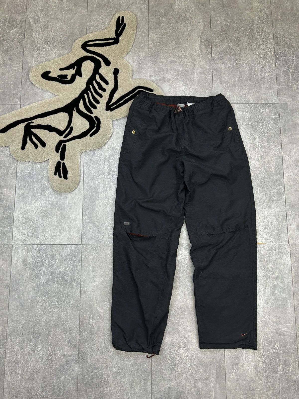 Nike × Vintage Mens Vintage Nike swoosh Drill Pants y2k sweatpants rare 90s Size US 32 / EU 48 - 18 Thumbnail