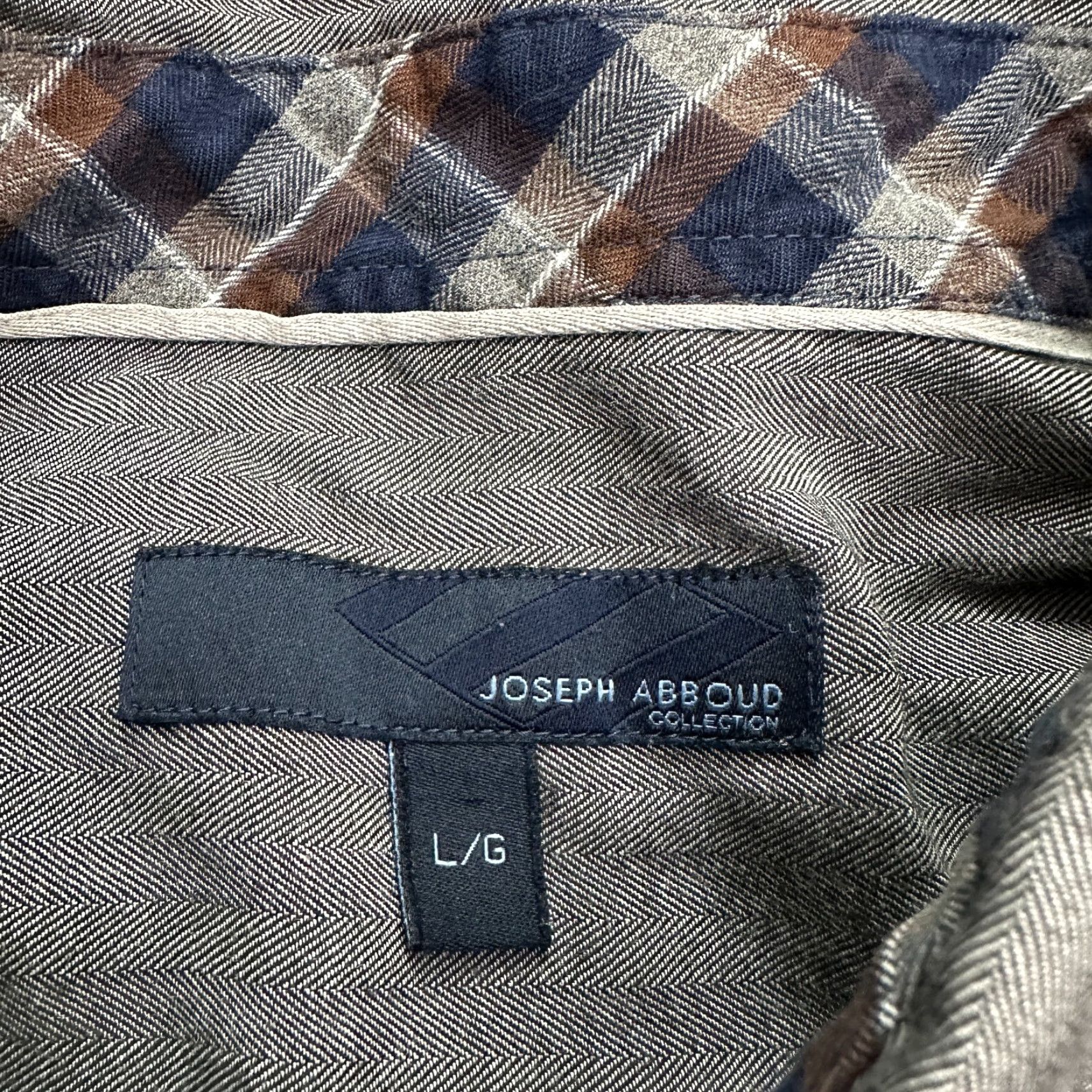 Joseph Abboud Joseph Abboud Dress Shirt Large Gray Button-Down Long Sleeve Cotton Workwear Mens L Gray/Charcoal 44in Chest 29in Length Regular Fit Size 42R - 4 Thumbnail