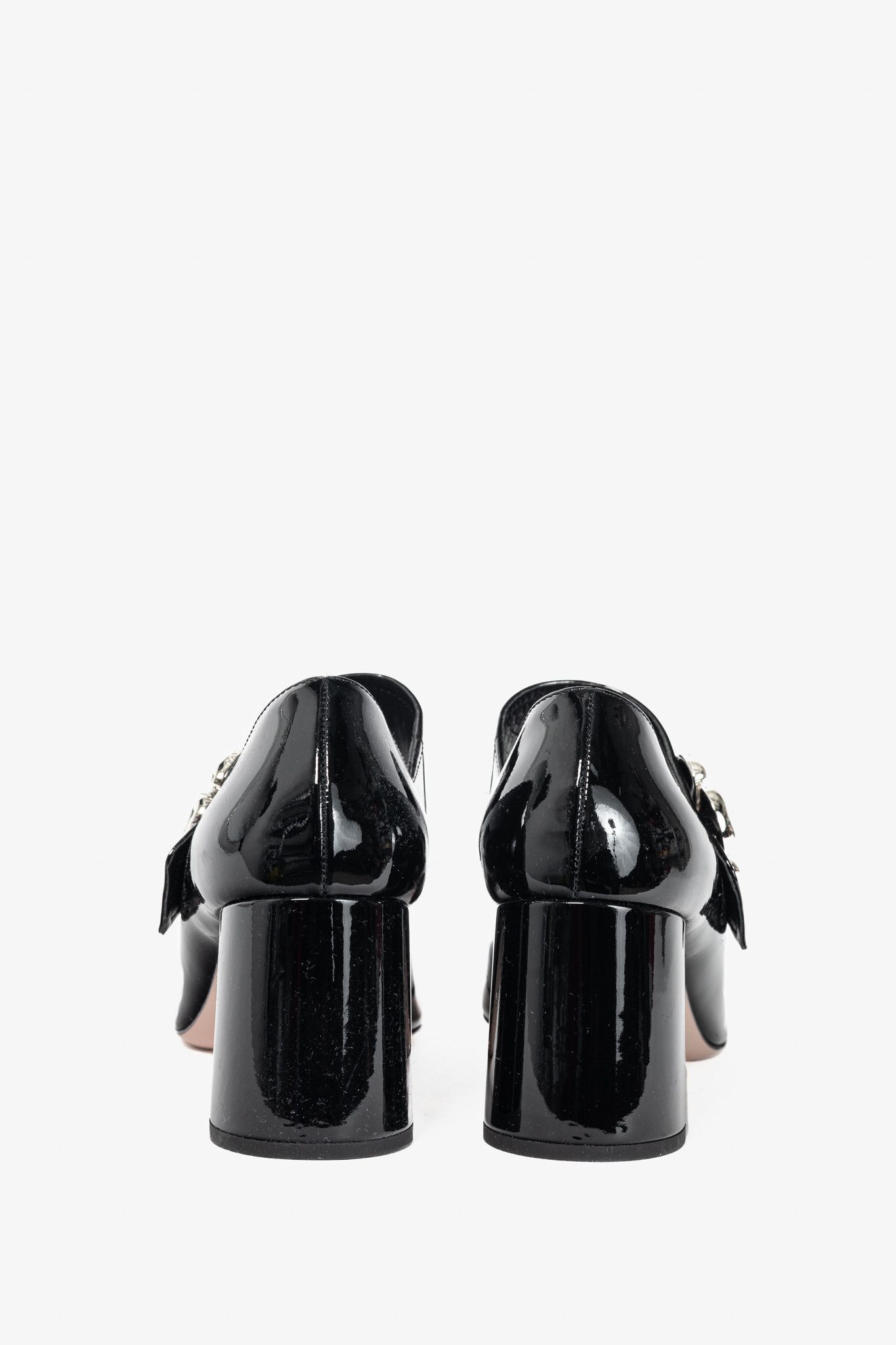 Prada Prada Nero Vernice Leather Flower Mary-Jane Pumps Size US 6 / IT 36 - 3 Thumbnail