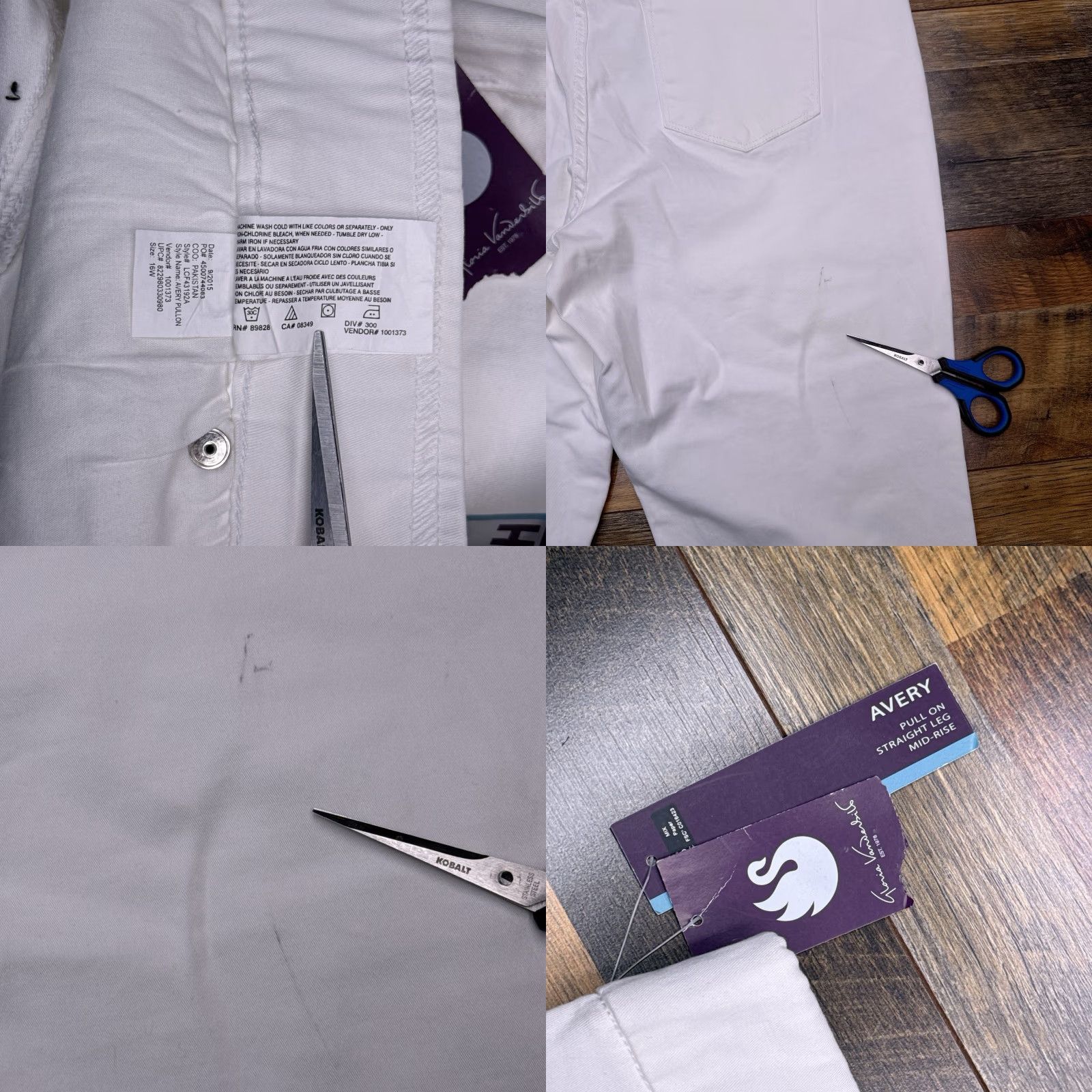 Gloria Vanderbilt Gloria Vanderbilt Pants 16W White Denim Straight Pull On High Rise Chino Stretch Womens Plus Regular Mid Rise 30in Inseam Trousers Size 38" / US 16 / IT 52 - 8 Thumbnail