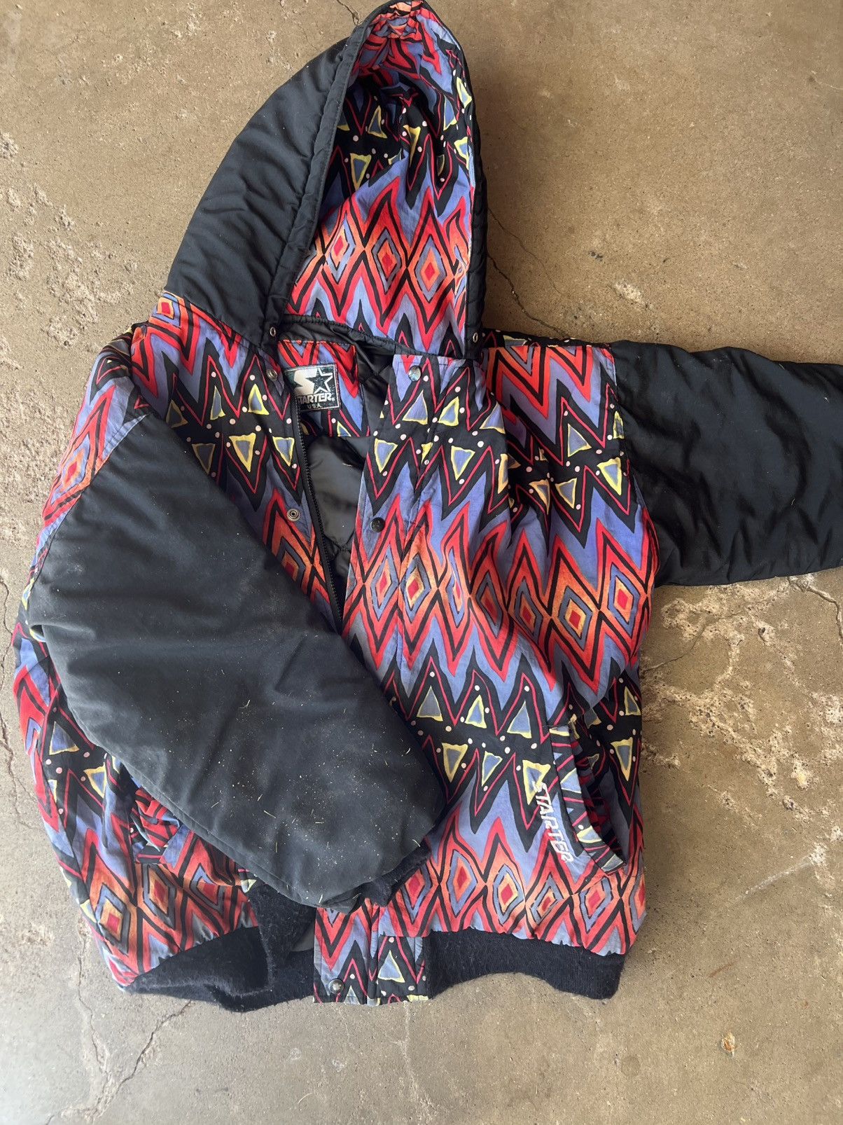 Starter vintage 90s geometric athletic non team Starter jacket Size US L / EU 52-54 / 3 - 1 Thumbnail