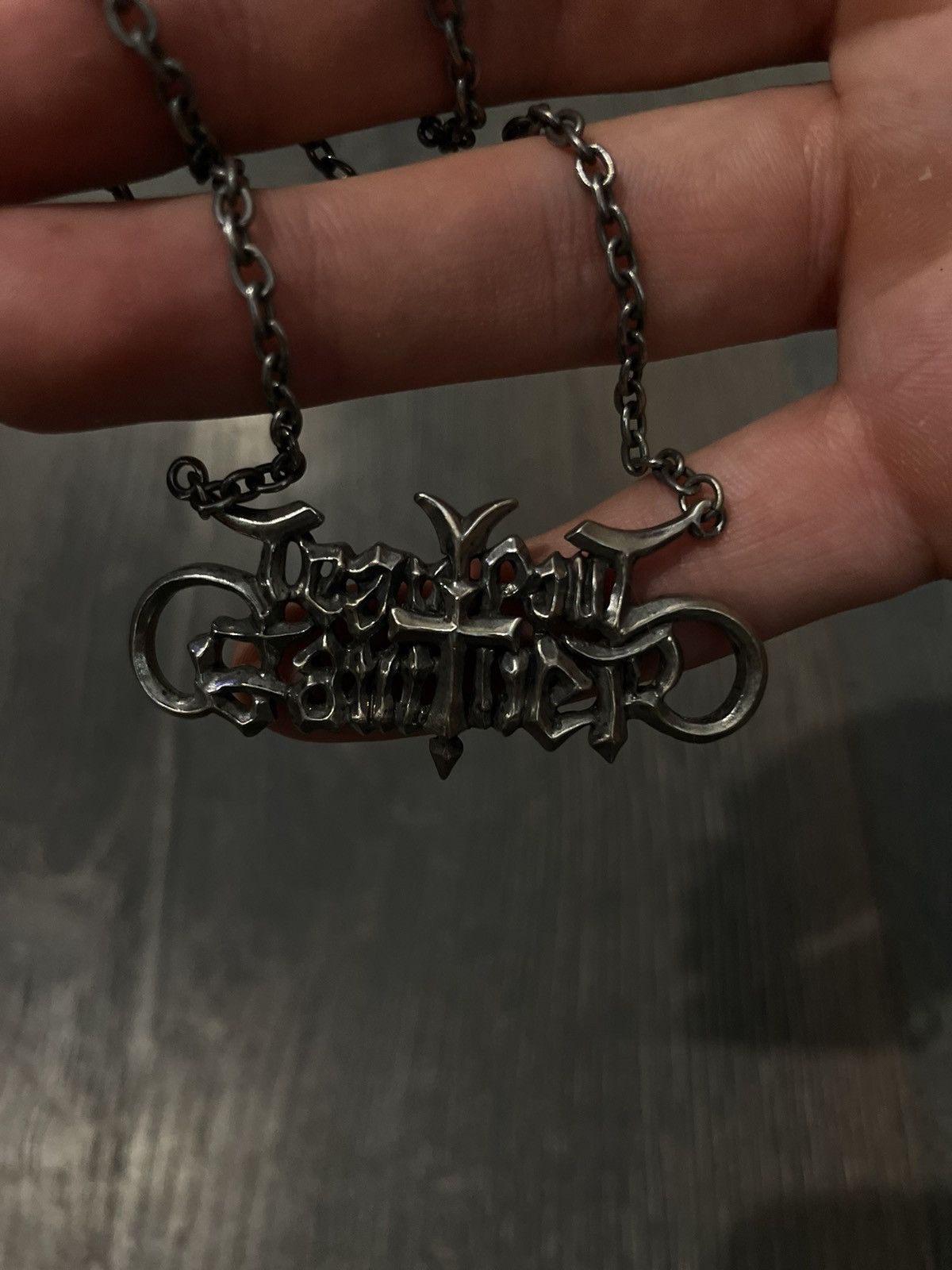 Jean Paul Gaultier × Vintage Jean Paul Gaultier 90s gothic spellout satanic logo necklace Size ONE SIZE - 2 Thumbnail