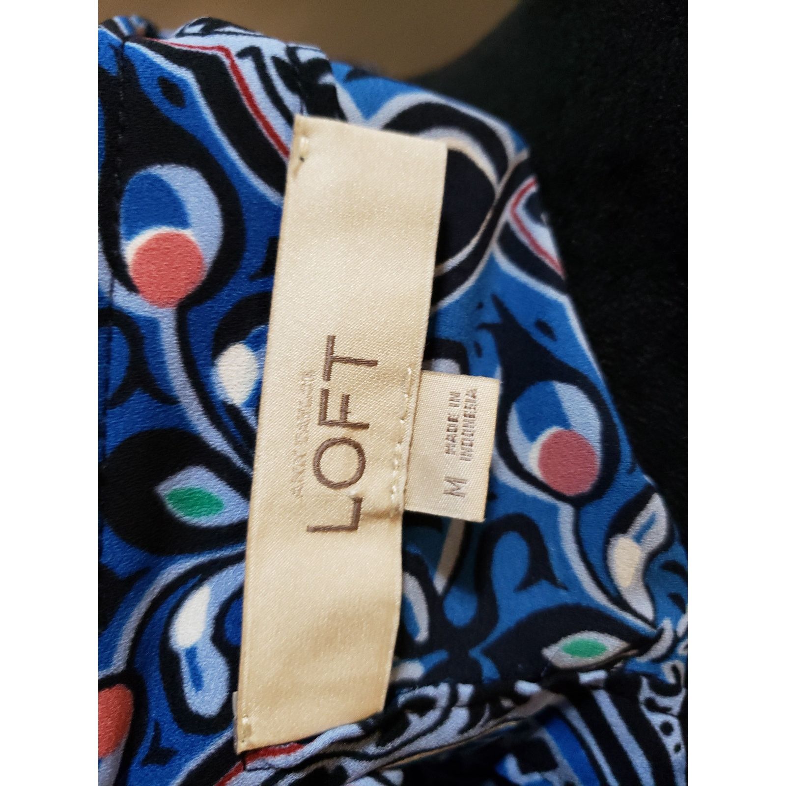 Ann Taylor Ann Taylor LOFT Top Women M Blue Black Long Sleeve Blouse Size M / US 6-8 / IT 42-44 - 8 Thumbnail