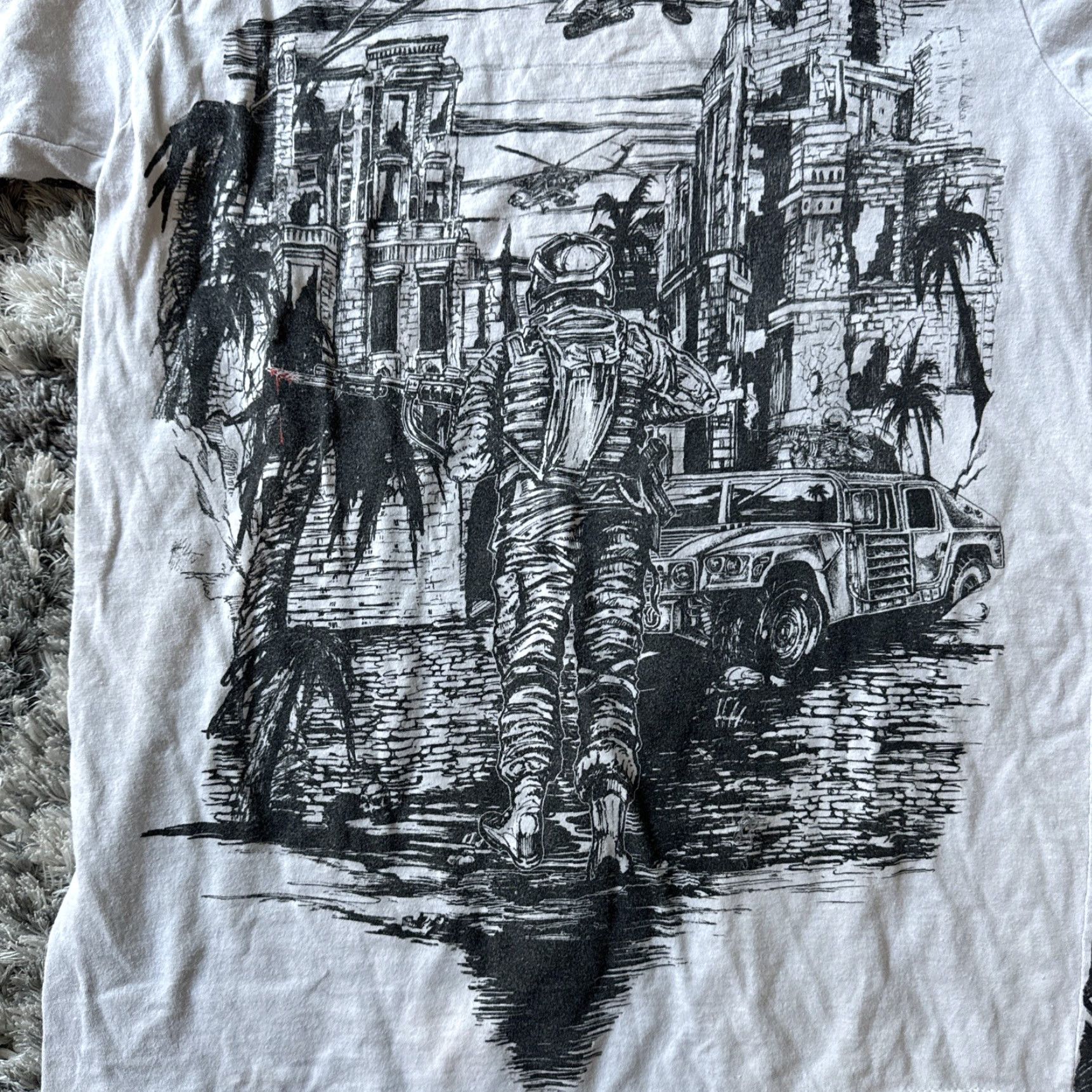 Vintage Apprime T-Shirt Men White Army Short Sleeve M Y2K AOP Graphic War Graphic Size US M / EU 48-50 / 2 - 5 Thumbnail