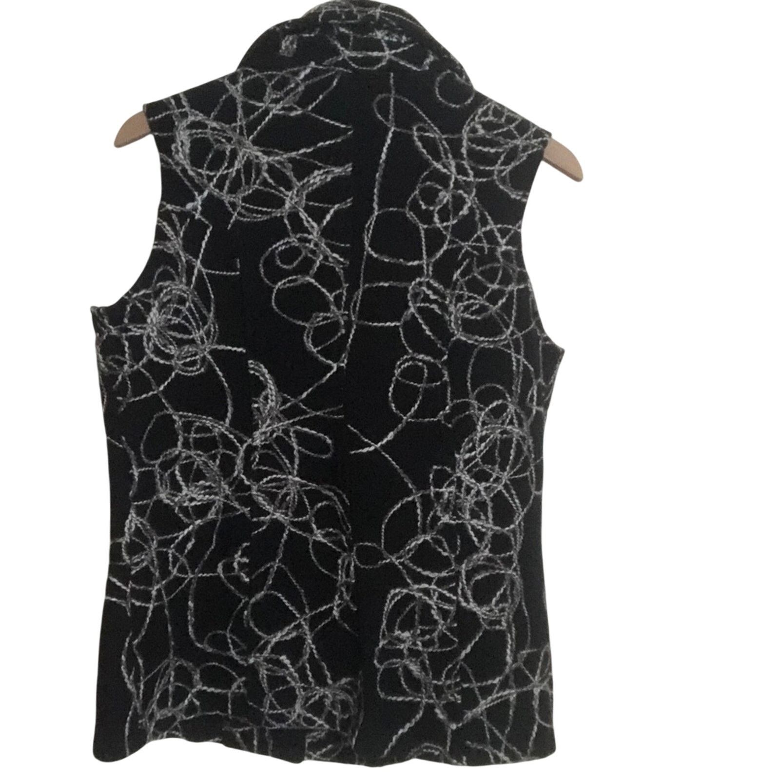 Other Tumbleweed Western Wool Soutache Black White Vest Jacket Size L / US 10 / IT 46 - 2 Thumbnail