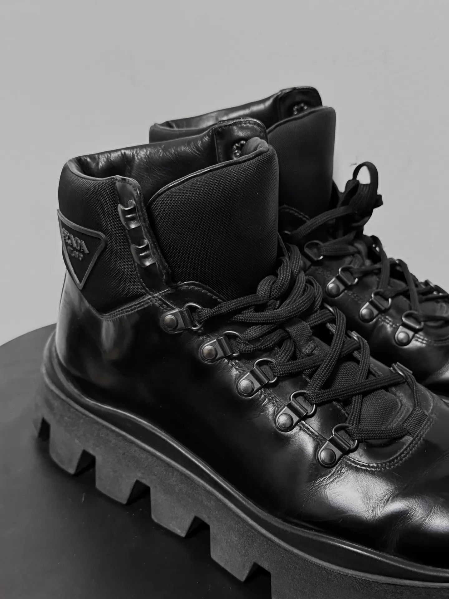 Prada Prada 10s Thick Serrated Sole Hiking Boot 6 Size US 6 / EU 39 - 1 Thumbnail