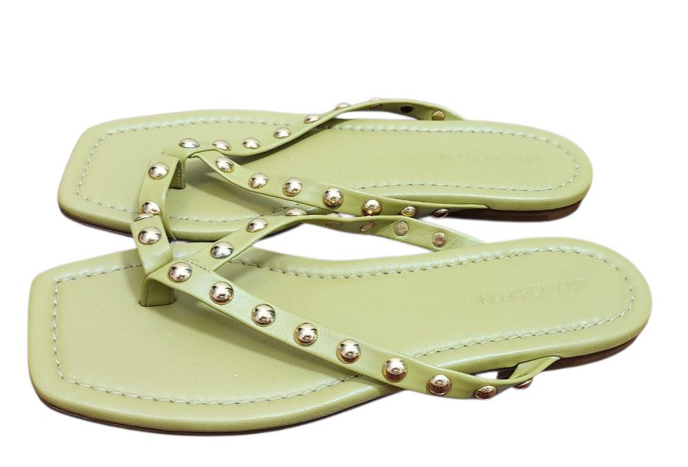 Ulla Johnson Ulla Johnson Olive Green Studded Sandals Square Toe Size US 9.5 / IT 39.5 - 3 Thumbnail