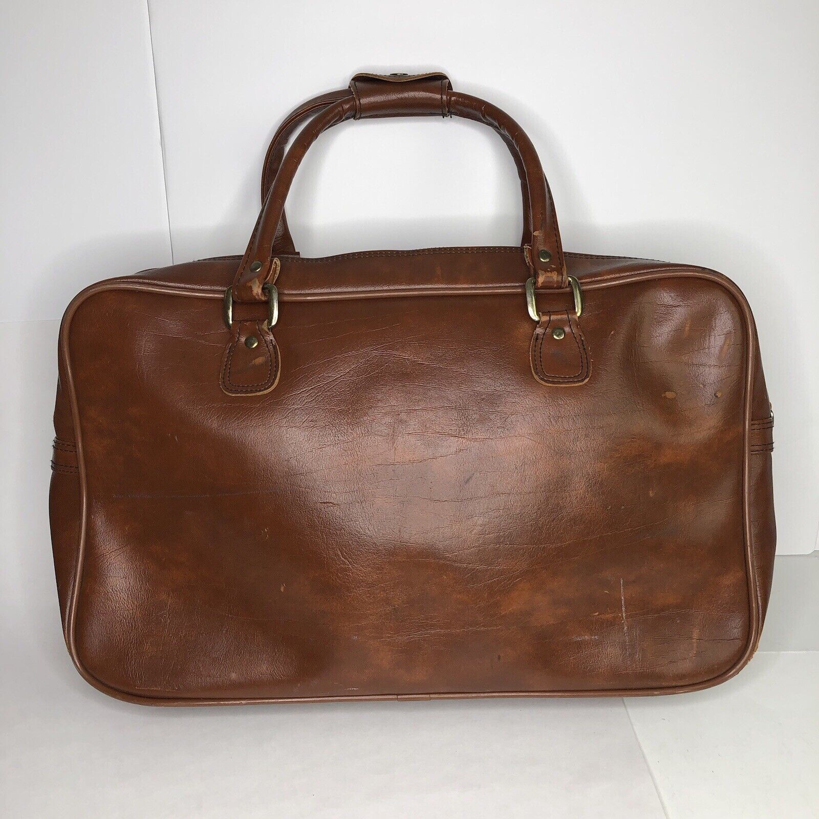 Sears Vtg Sears Briefcase Carry-on Brown Bag FauxLeather 21”x12.5” Size ONE SIZE - 2 Thumbnail