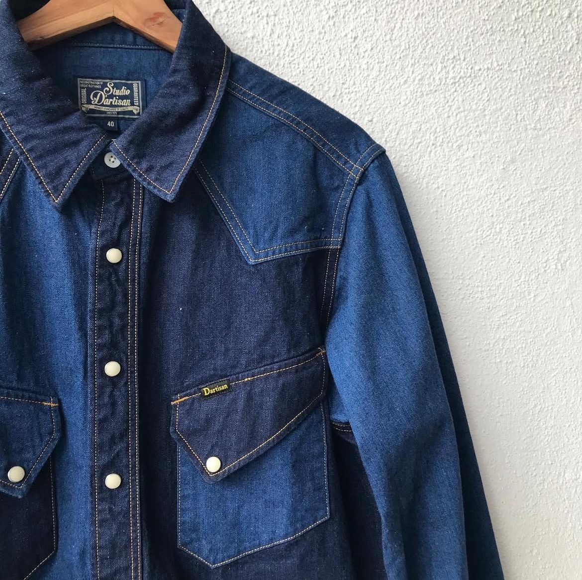 Studio D'Artisan Western Denim Shirt Size US L / EU 52-54 / 3 - 3 Thumbnail