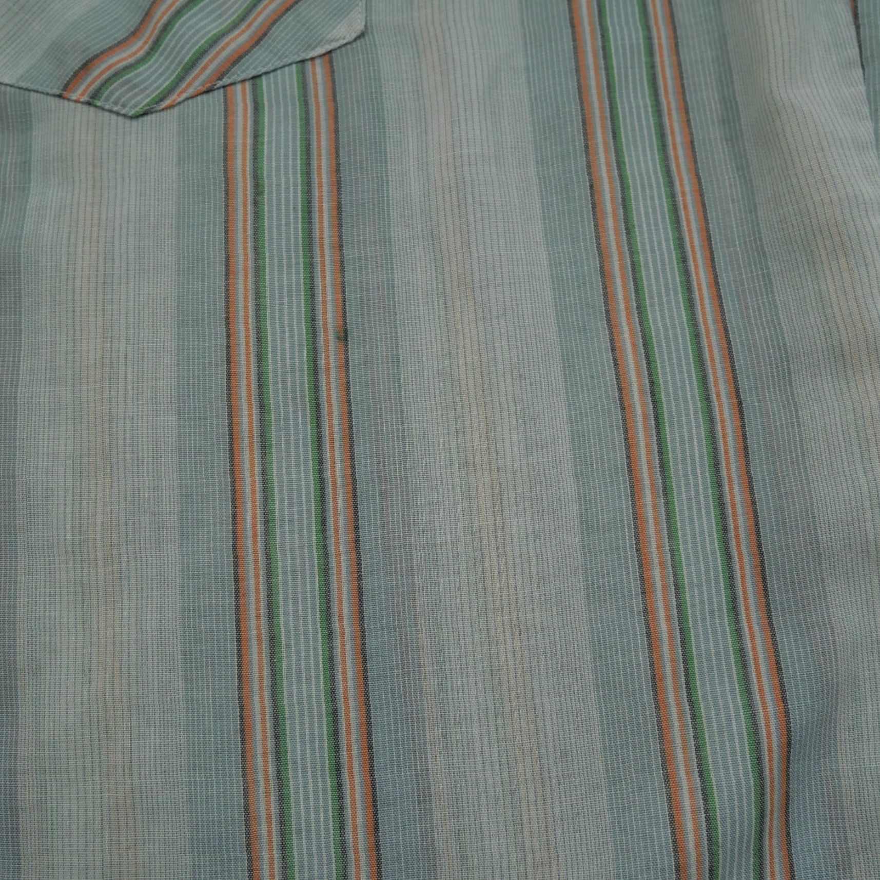 Champion VINTAGE Champion Western Shirt Mens 16.5 35 Green Orange Striped Pearl Snap 70s Size US S / EU 44-46 / 1 - 3 Thumbnail