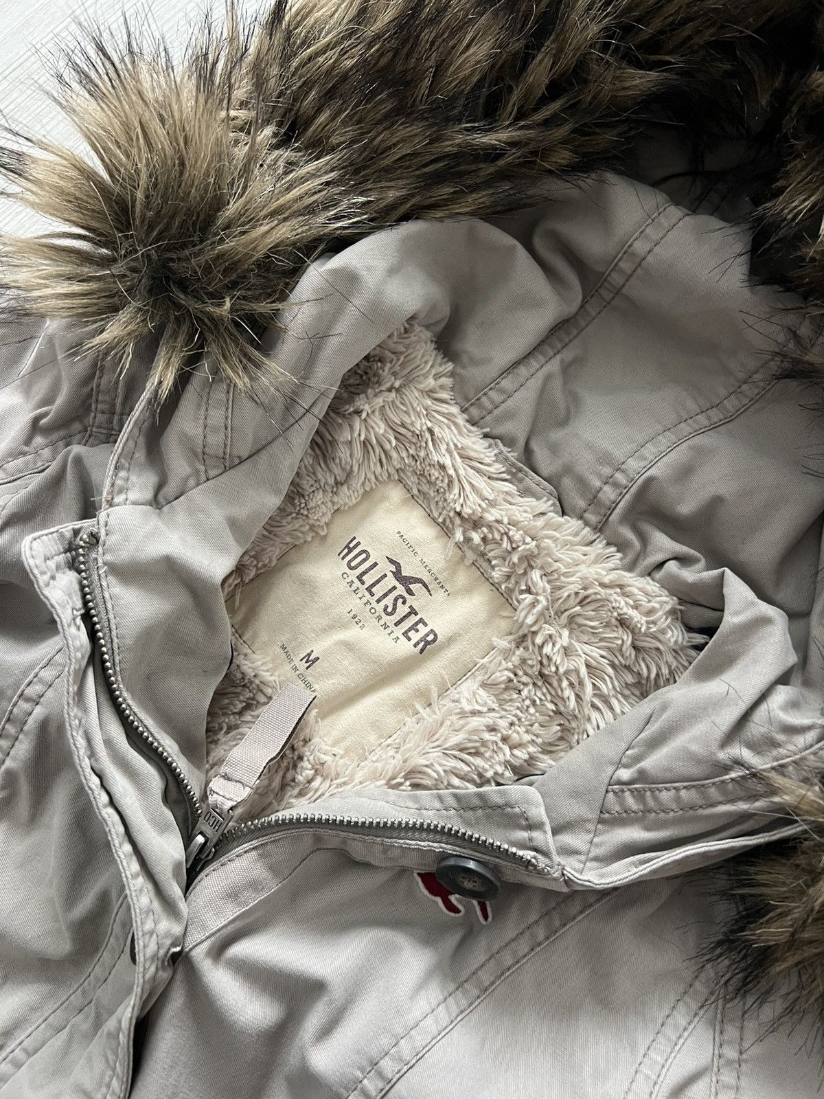 Hollister Hollister Y2K Womens Hooded Utility Coat Sherpa Lined Jacket Size M / US 6-8 / IT 42-44 - 11 Thumbnail