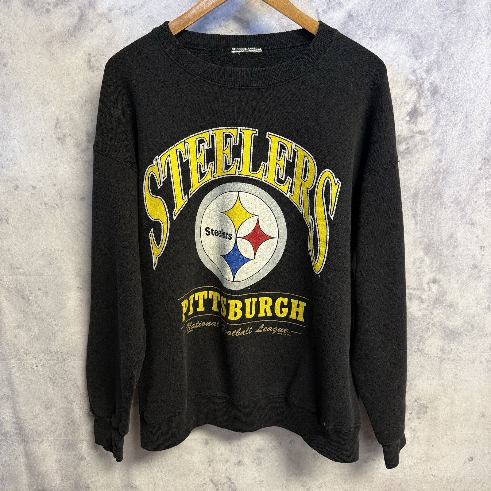 NFL Vintage 90s Pittsburgh Steelers Sweatshirt Mens Large Black Size US L / EU 52-54 / 3 - 1 Thumbnail