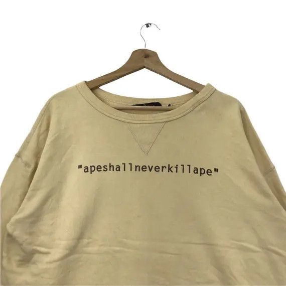 Bape Vtg 90’ BAPE A BATHING APE Shall Never Kill Sweatshirt Size US XL / EU 56 / 4 - 2 Thumbnail