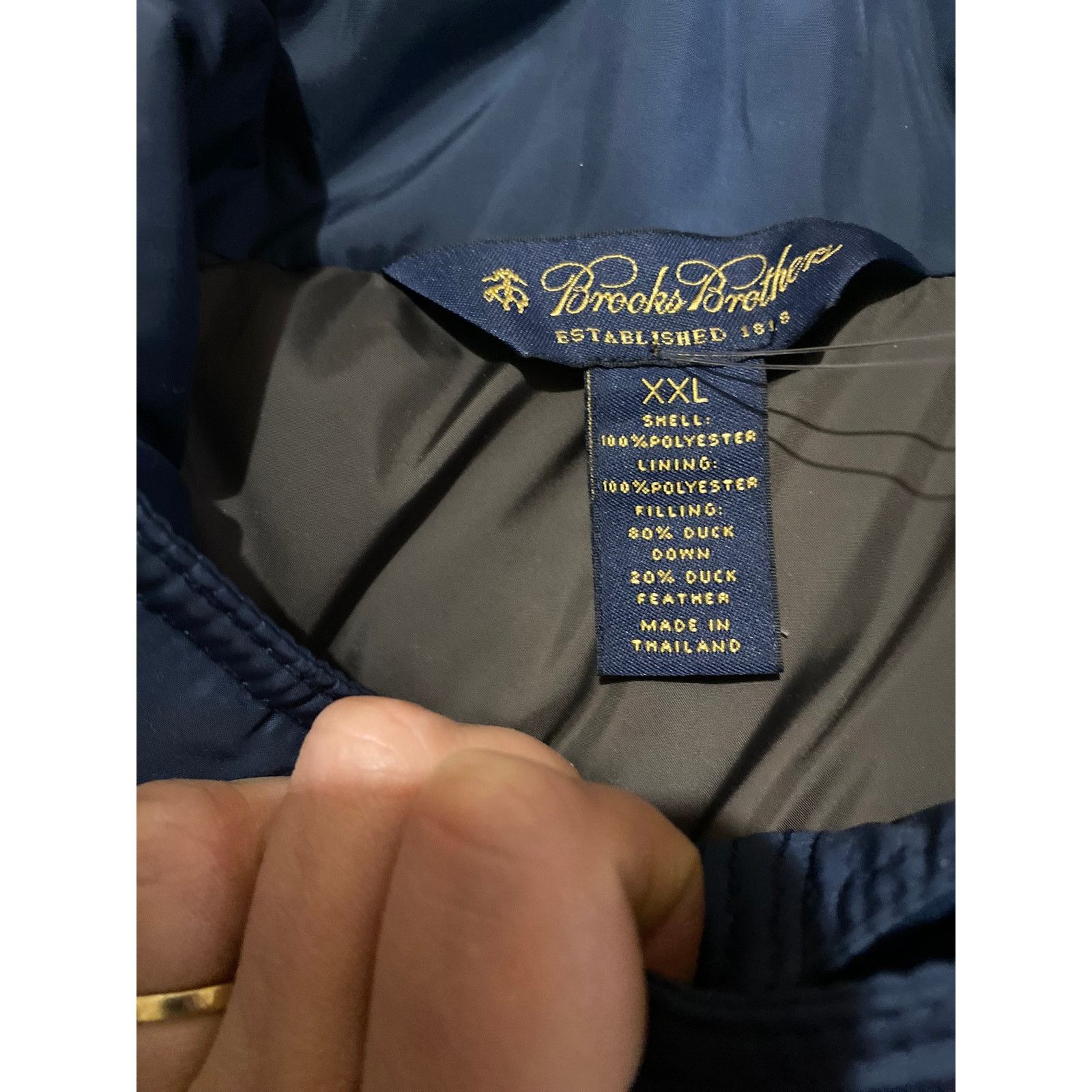 Brooks Brothers BROOKS BROTHERS Large XXL Navy Blue Duck Down Parka Jacket Size US XXL / EU 58 / 5 - 3 Thumbnail