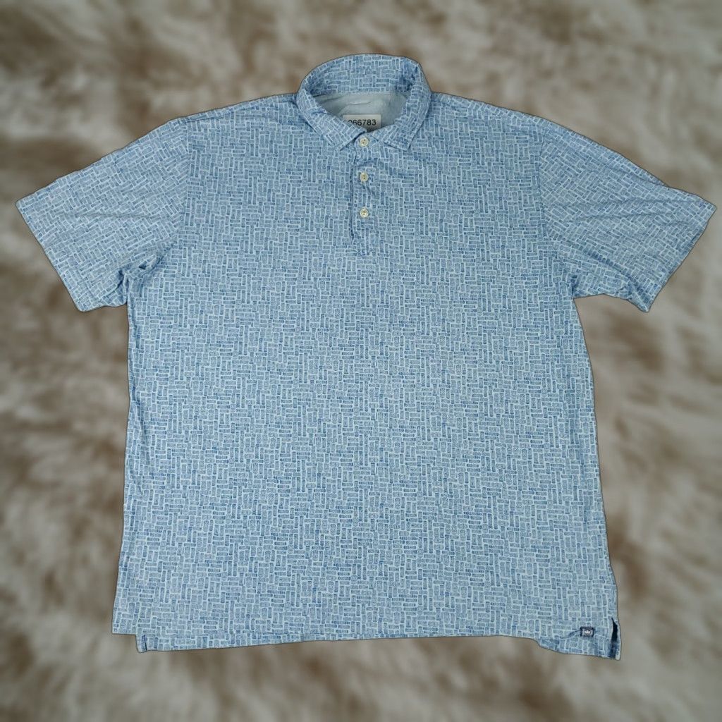 Peter Millar Peter Millar Polo Shirt Mens Large Blue Seaside Golf Cotton Short Sleeve Size US L / EU 52-54 / 3 - 1 Thumbnail