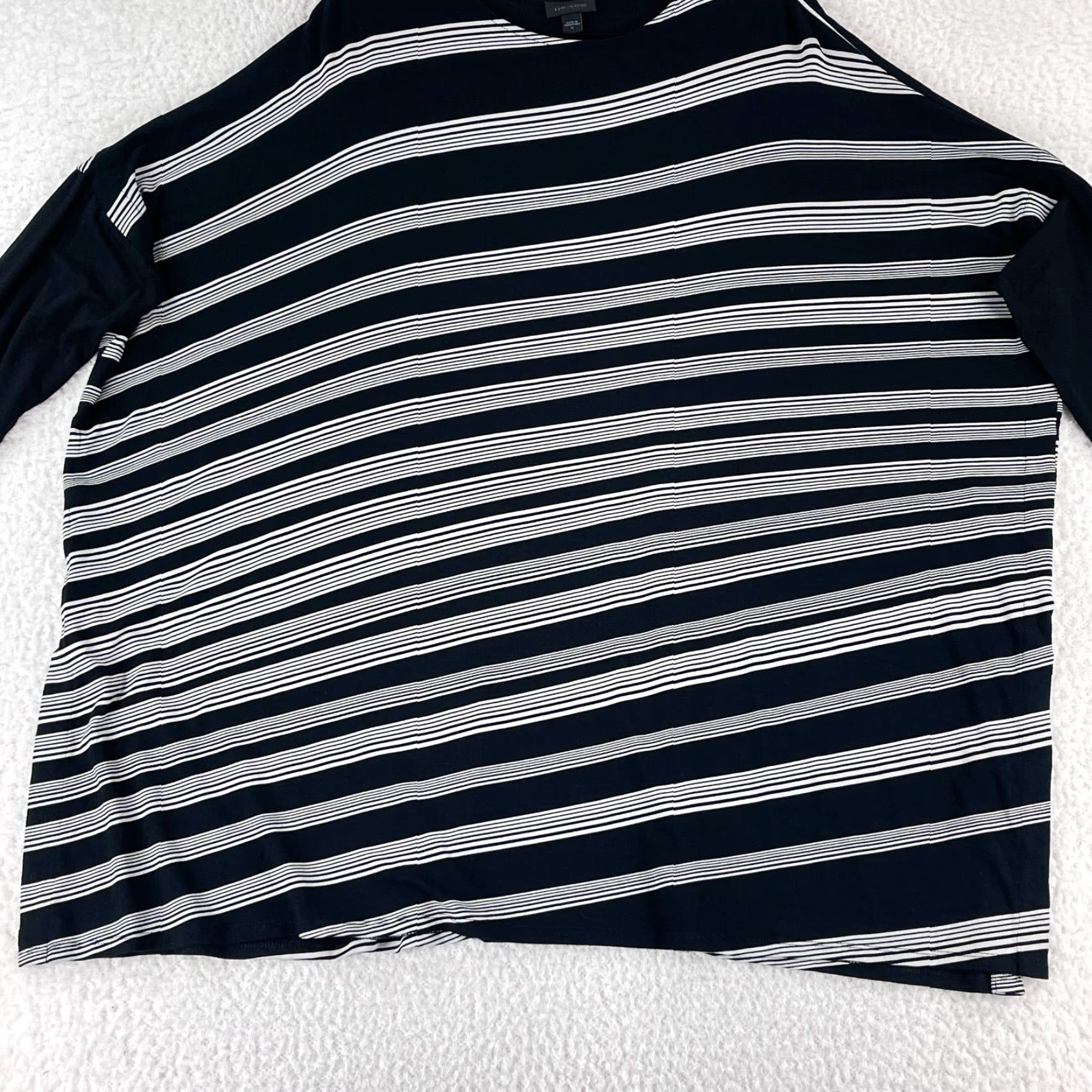 J. Jill J. Jill Shirt Womens XL Black White Striped Pullover Tunic Stretch Casual Size XL / US 12-14 / IT 48-50 - 4 Thumbnail