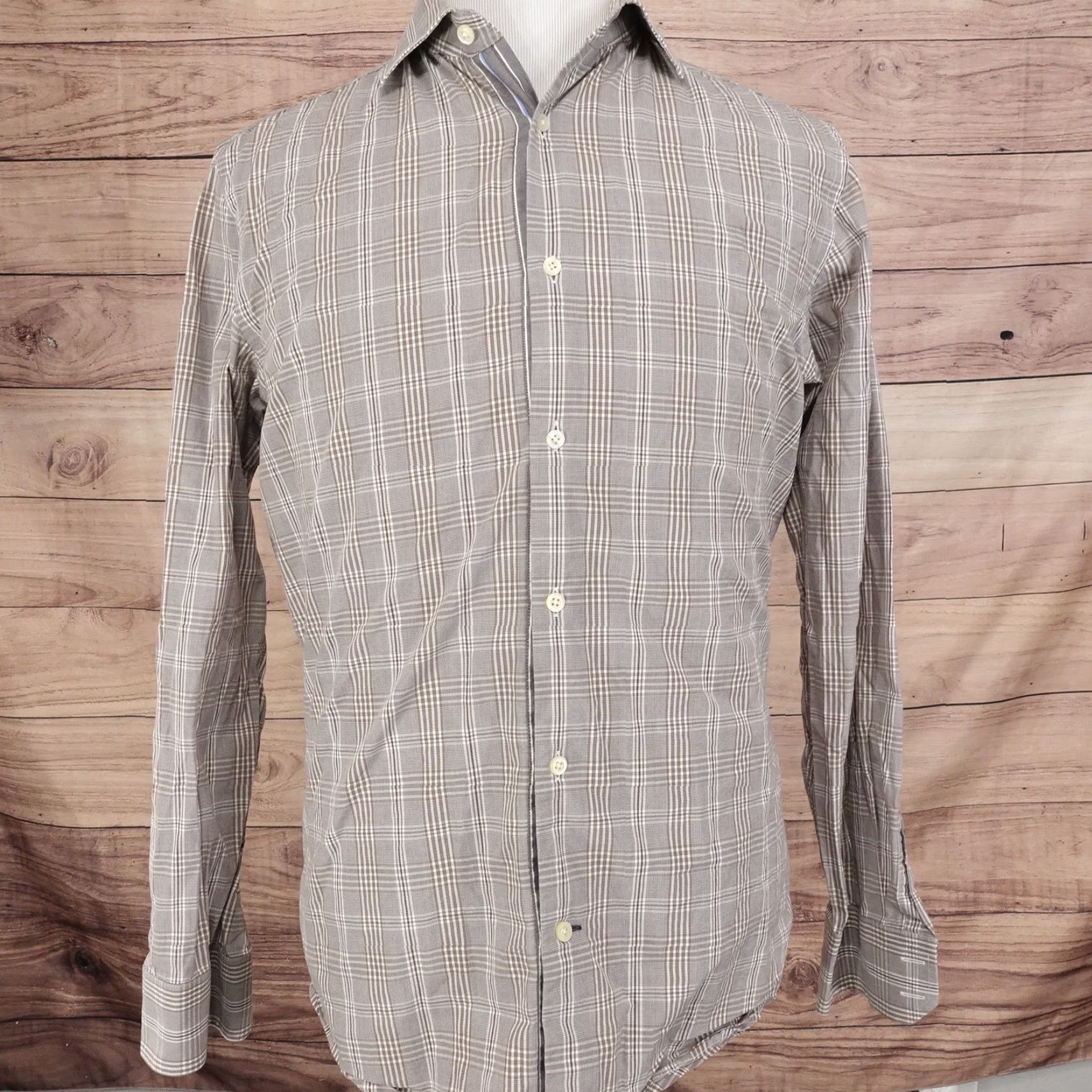 Banana Republic Vintage Banana Republic Men's Slim Fit Brown Check Button-Down Shirt M Size US M / EU 48-50 / 2 - 3 Thumbnail