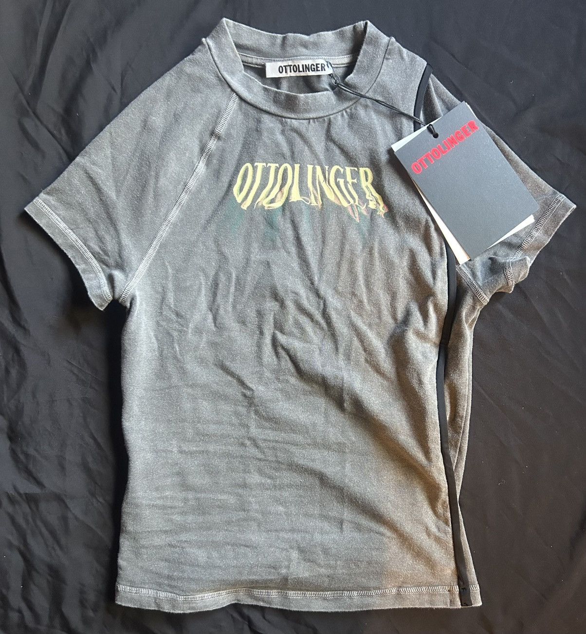 Ottolinger OTTOLINGER Deconstructed Fitted T-shirt In Grey