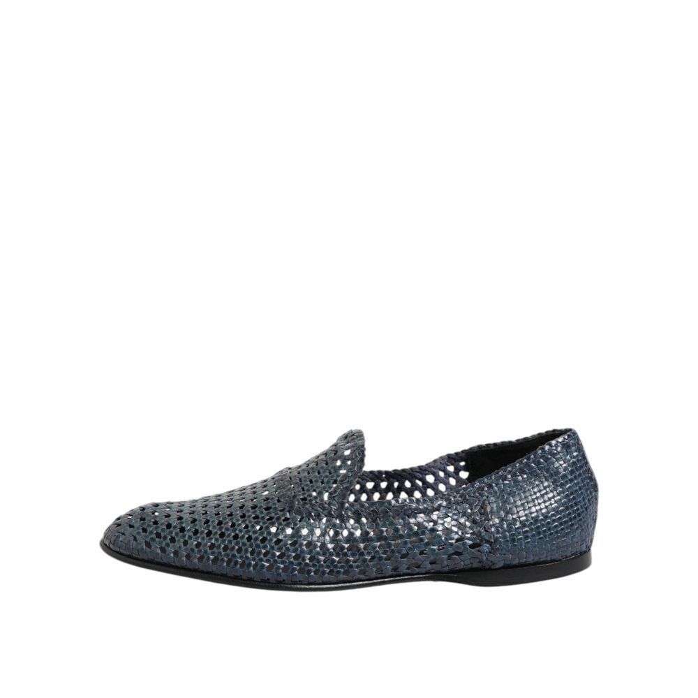 Dolce & Gabbana Dolce & Gabbana Blue Woven Leather Slip On Loafers Shoes Size US 8 / EU 41 - 6 Thumbnail