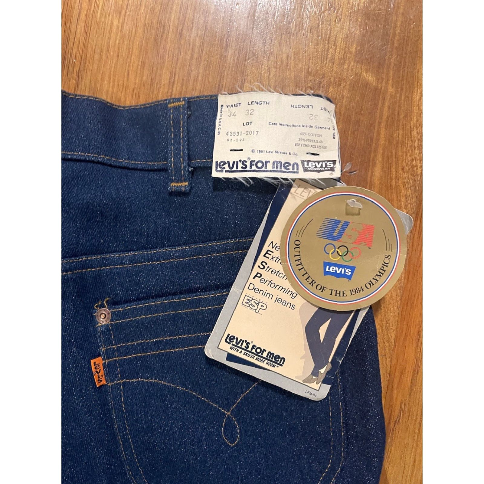 Levi's VINTAGE Levi's Jeans Mens 34x32 Flared Orange Tab Deadstock 1981 Jeans Mens Regular 34x32 Orange Flared 80s American Mens Size US 34 / EU 50 - 6 Thumbnail