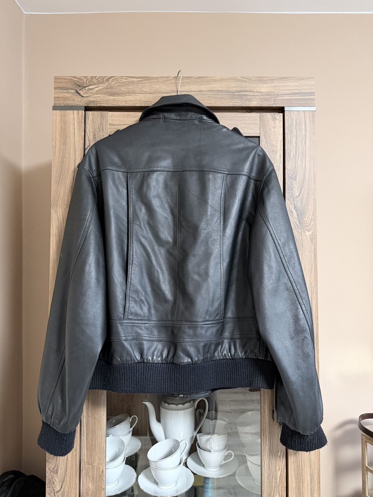 Vintage Vintage Black Shearling Guido Medici Leather Bomber Jacket Size US L / EU 52-54 / 3 - 3 Thumbnail