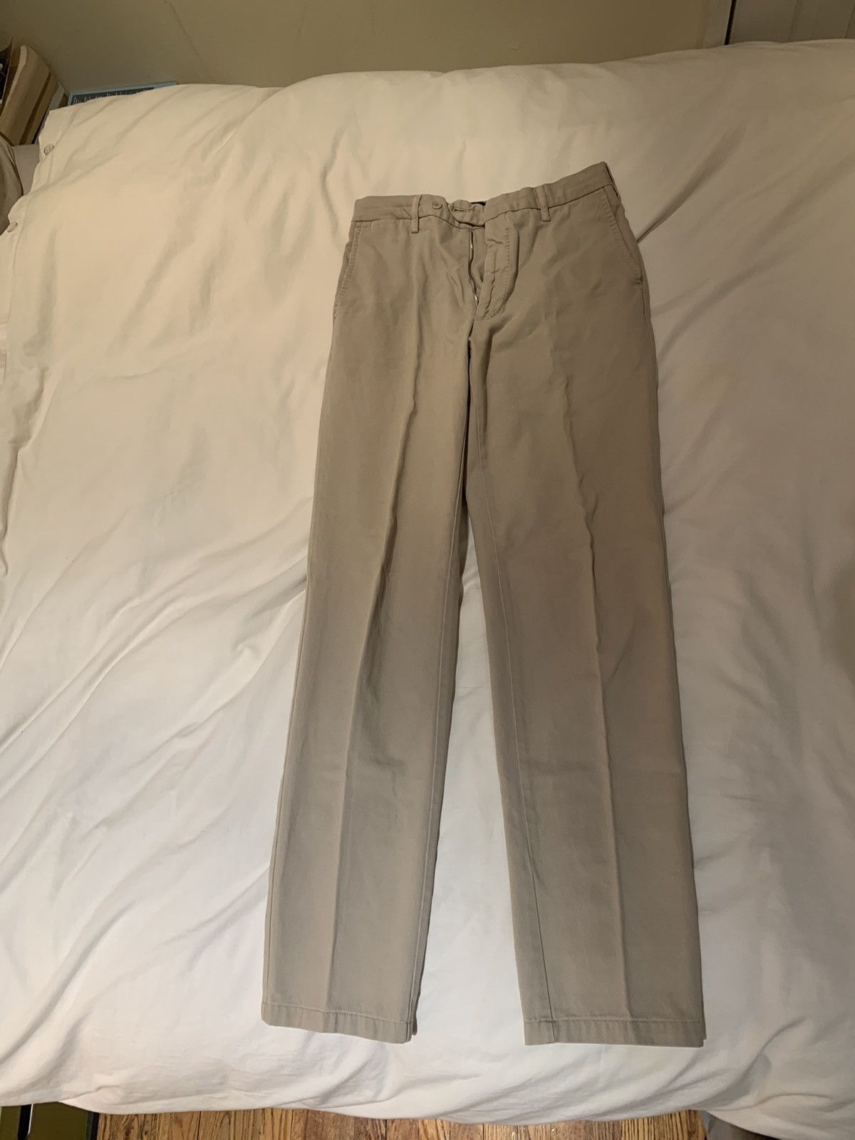 image of Drakes Flat Front Chinos in Beige, Men's (Size 29)