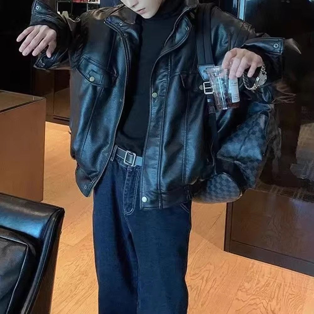 Leather Punk Style Pu Leather Jacket Size US XL / EU 56 / 4 - 3 Thumbnail