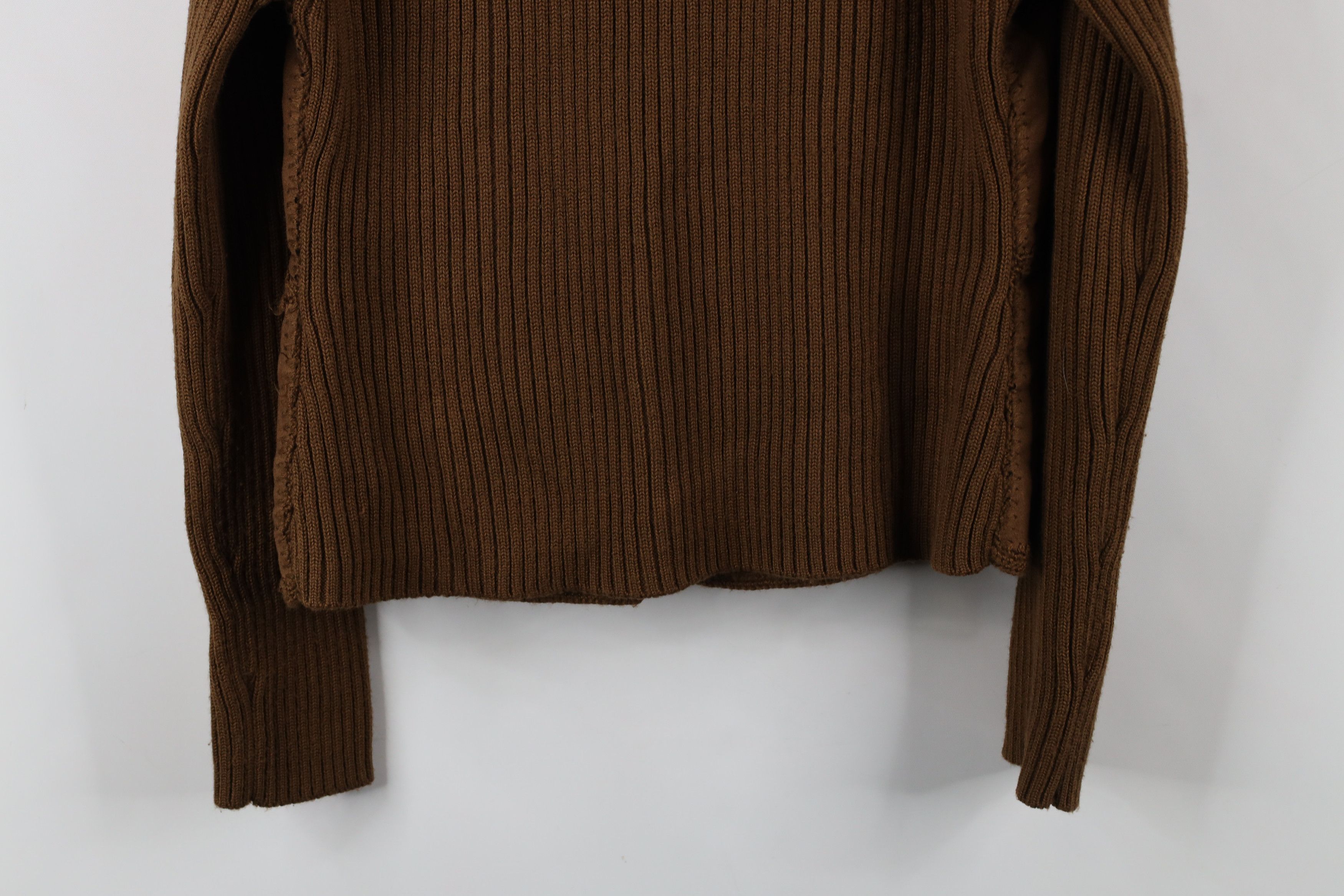 Vintage Vintage 90s Streetwear Blend Ribbed Knit Cardigan Sweater Size L / US 10 / IT 46 - 10 Thumbnail