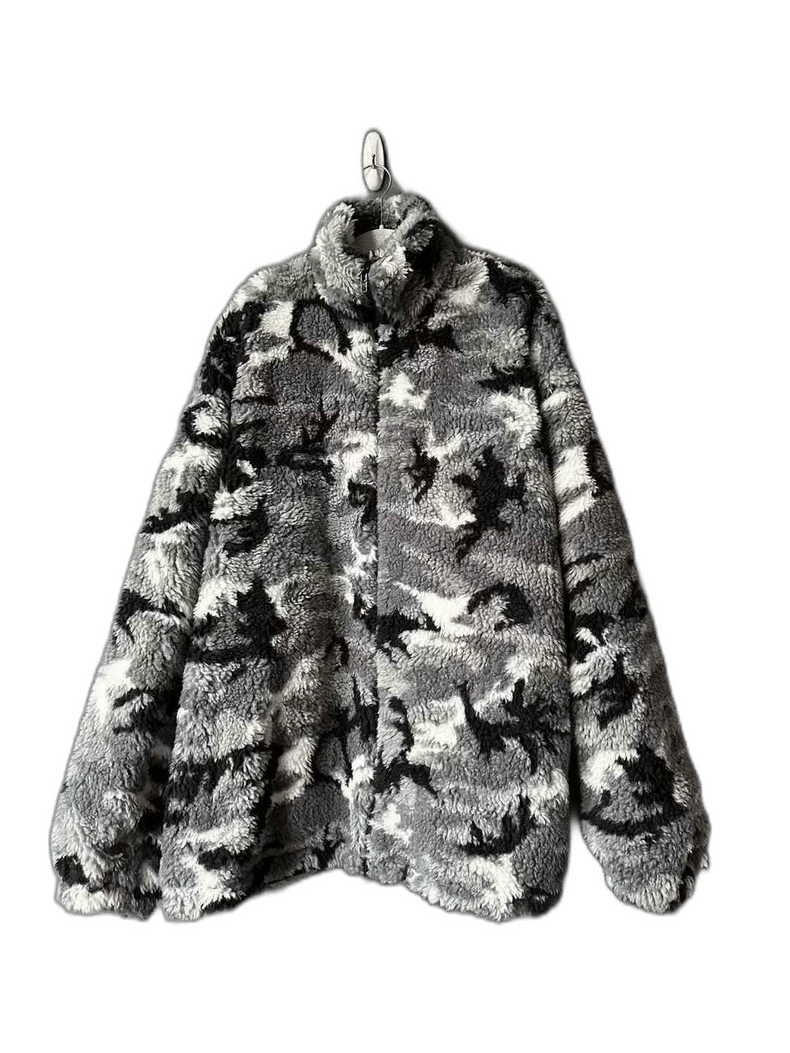 Balenciaga Balenciaga Gray Camouflage Teddy Coat Size US L / EU 52-54 / 3 - 1 Thumbnail