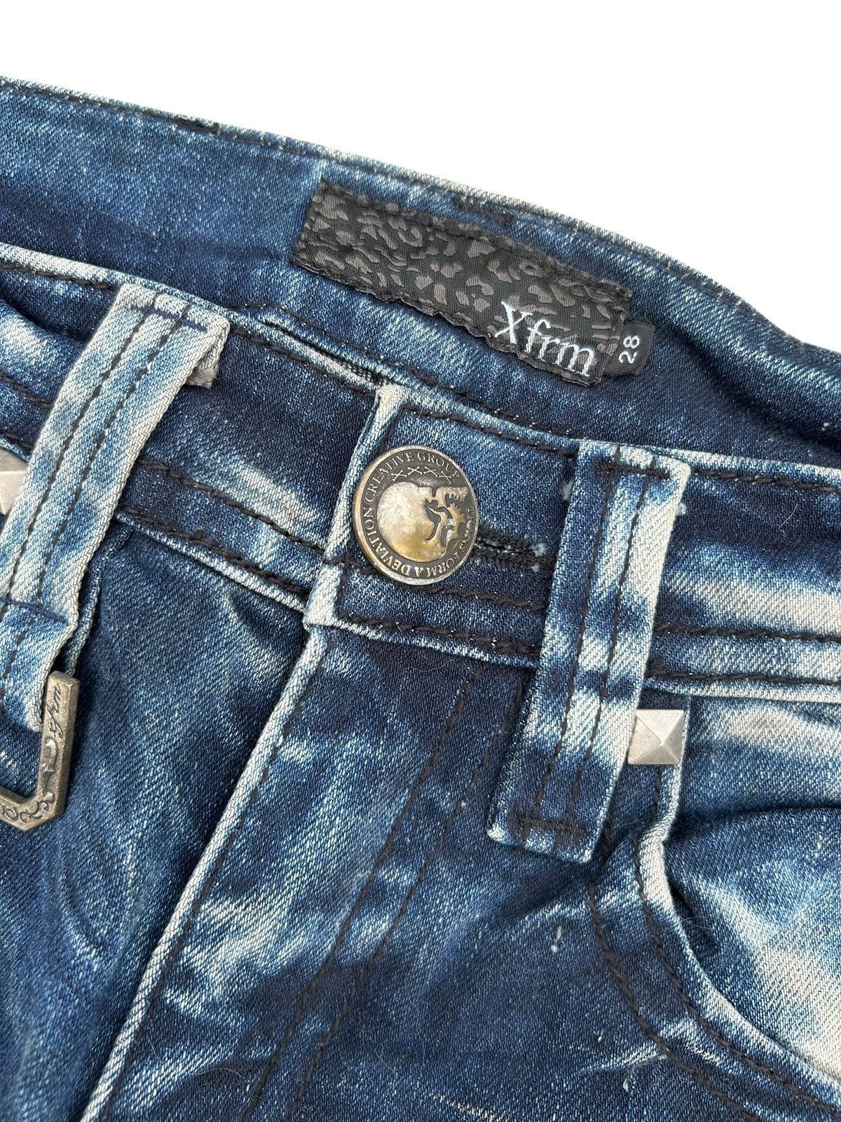 Kapital Xfrm Skull Punk Japanese Distressed Denim Jeans Size US 28 / EU 44 - 2 Thumbnail