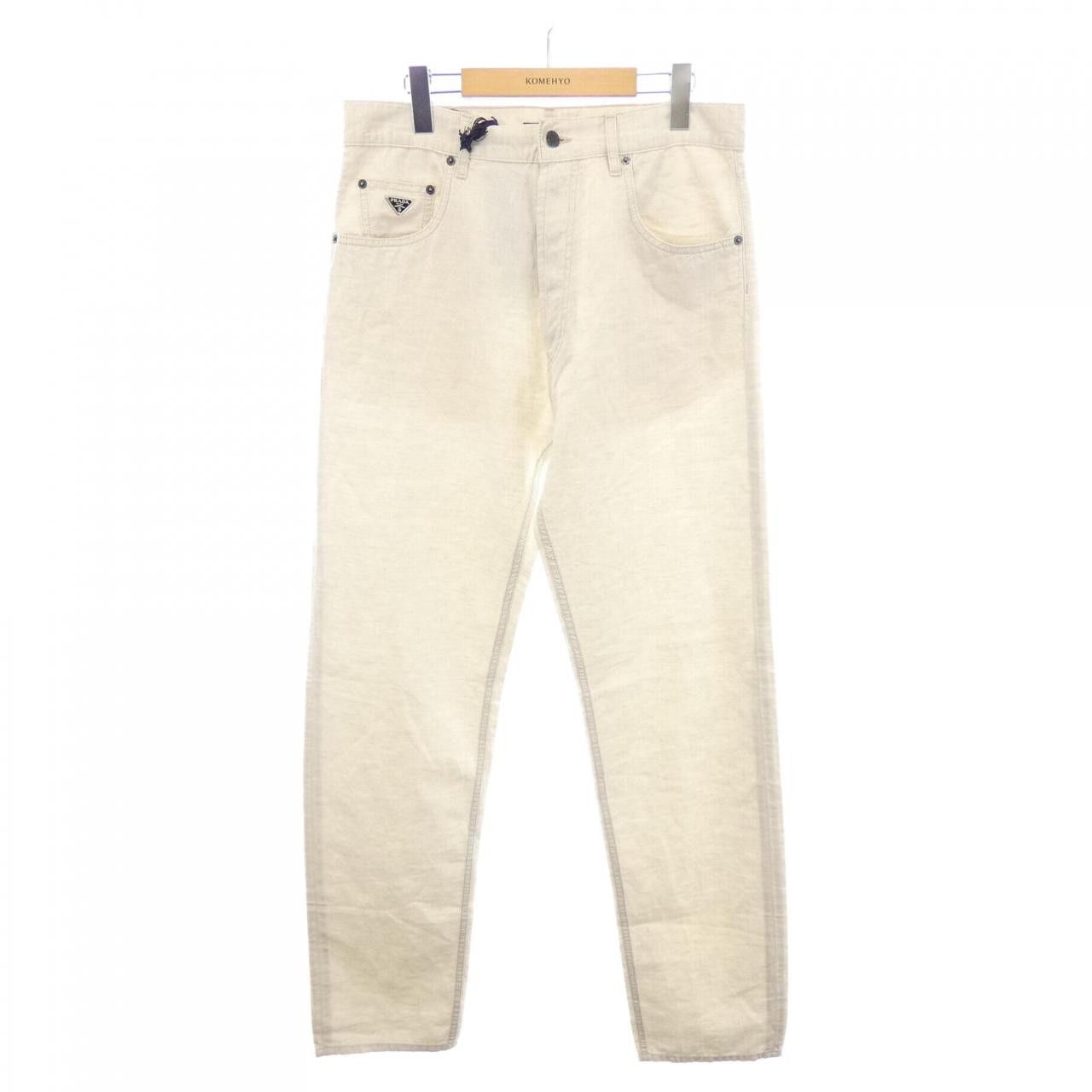 Prada Prada Prada Triangle Logo Cotton Pants Textile Pants GEP374SVM014J2 DUTY FREE for USA Size ONE SIZE - 1 Thumbnail