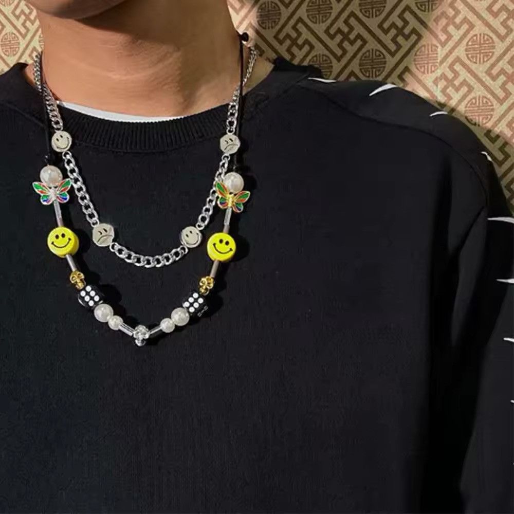 A$AP Rocky × Jewelry Smile Face Pearl Dice Adjustable Necklace Size ONE SIZE - 2 Thumbnail