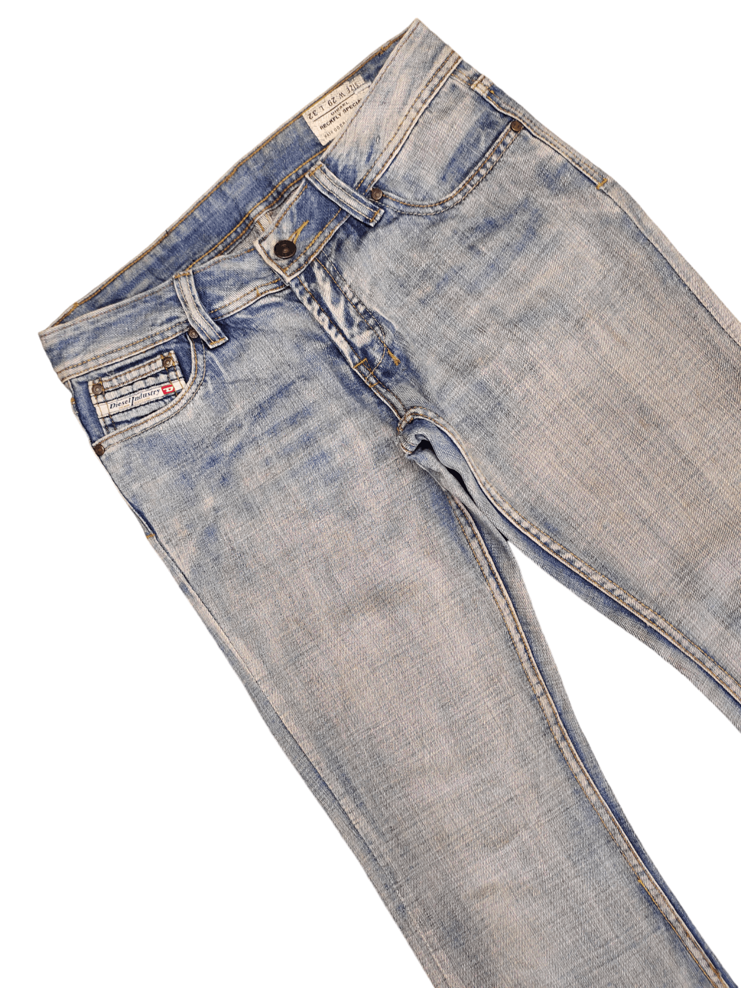 Diesel Flare Jeans Diesel D Logo Faded Low Rise Boot Cut Y2k Goa Size US 29 - 14 Thumbnail