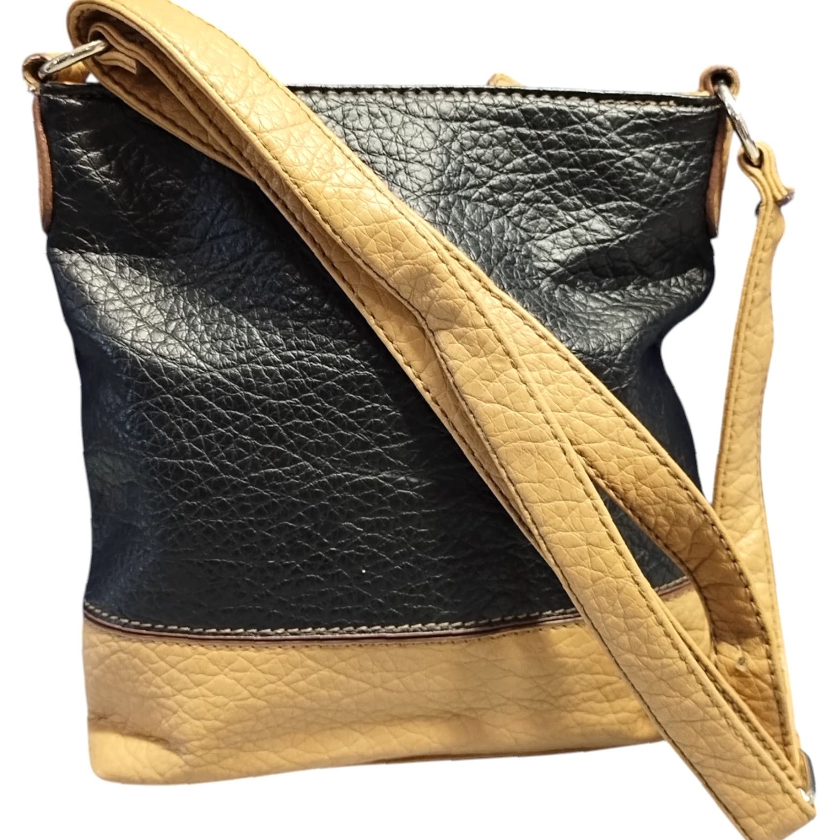 Nine West Nine West Crossbody Bag Monogram Black Tan Two Tone Adjustable Straps Womens Medium Modern Size ONE SIZE - 2 Thumbnail
