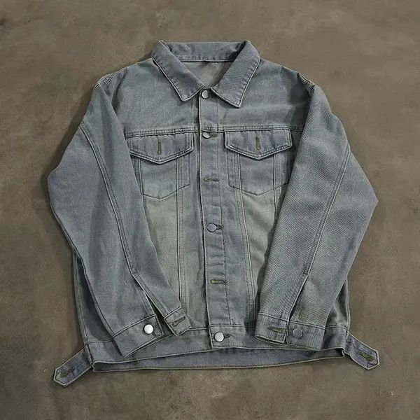 VIBE Vintage street washed and distressed denim jacket coat Size US L / EU 52-54 / 3 - 1 Thumbnail
