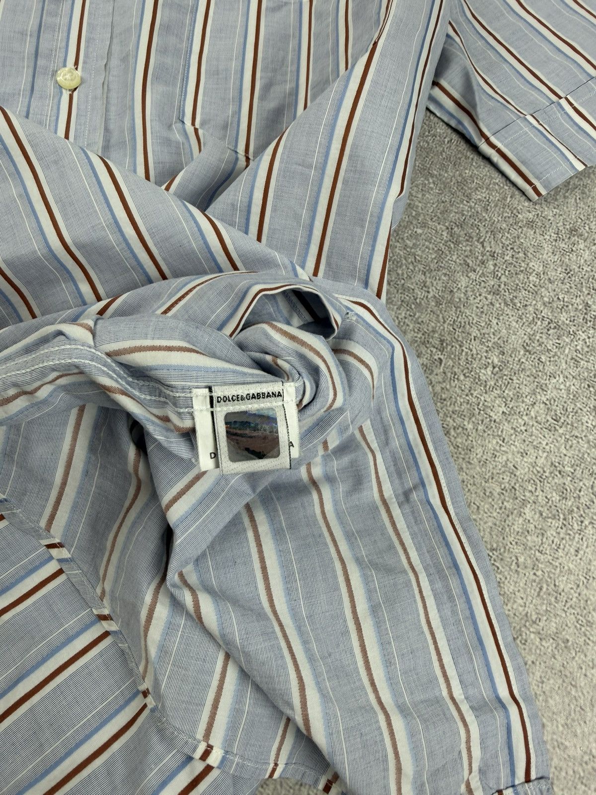 Dolce & Gabbana Vintage Dolce & Gabbana Striped Shorts Sleeve Shirt Size 50 Size US M / EU 48-50 / 2 - 7 Thumbnail
