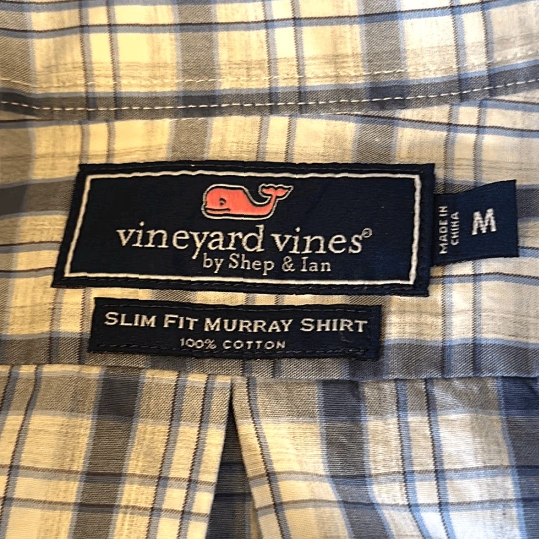 Vineyard Vines Vineyard Vines Murray Shirt Slim Fit Button-Up Long Sleeve Blue Plaid Cotton M XL Size US XL / EU 56 / 4 - 5 Thumbnail