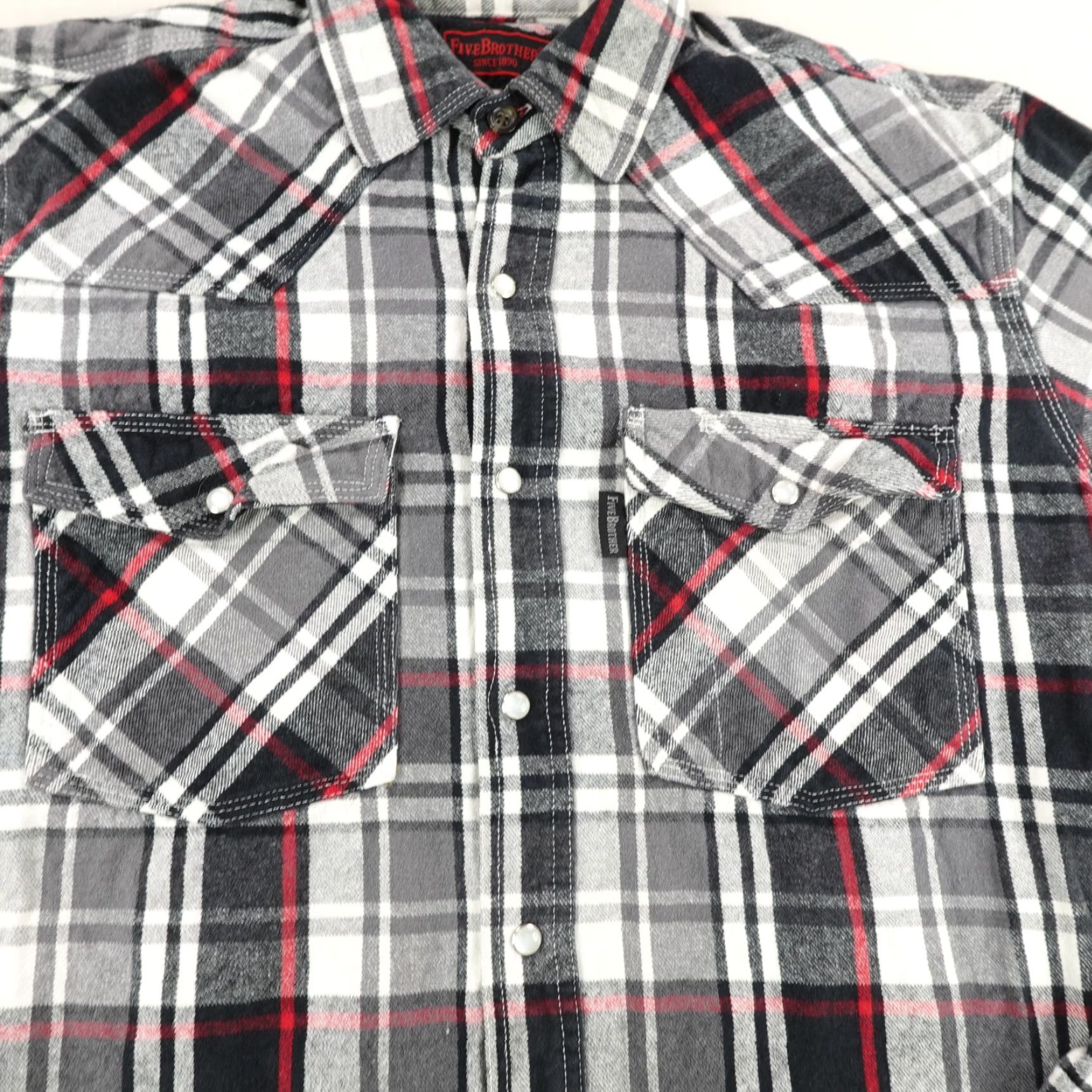 Vintage VINTAGE Five Brother Shirt Mens Medium Gray Plaid Flannel Pearl Snap Western Utility Long Sleeve Casual Workwear 90s Cowboys Mens Size US M / EU 48-50 / 2 - 3 Thumbnail