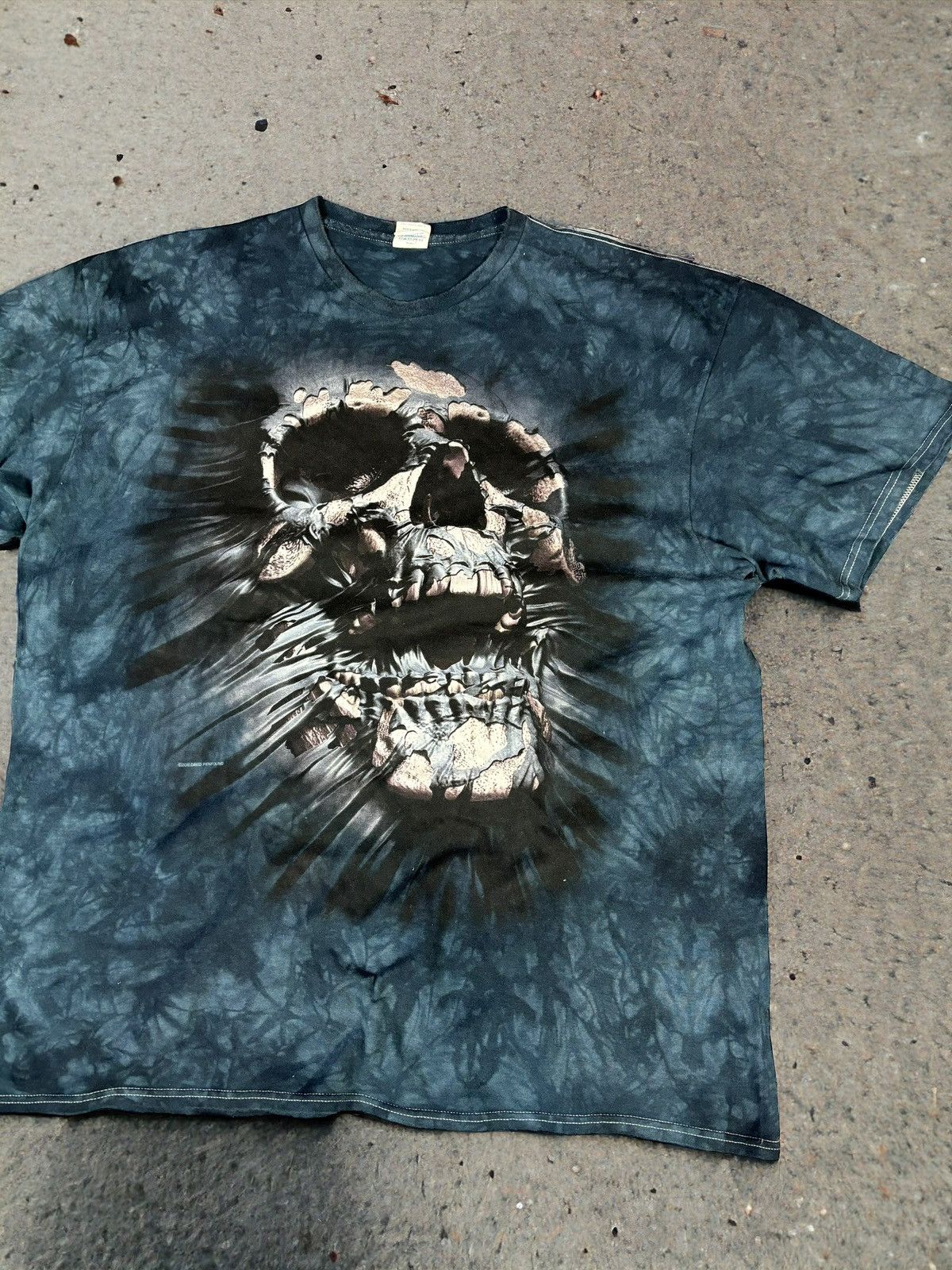 Skull Liquid Blue 2009 Vintage T-Shirt Full Print