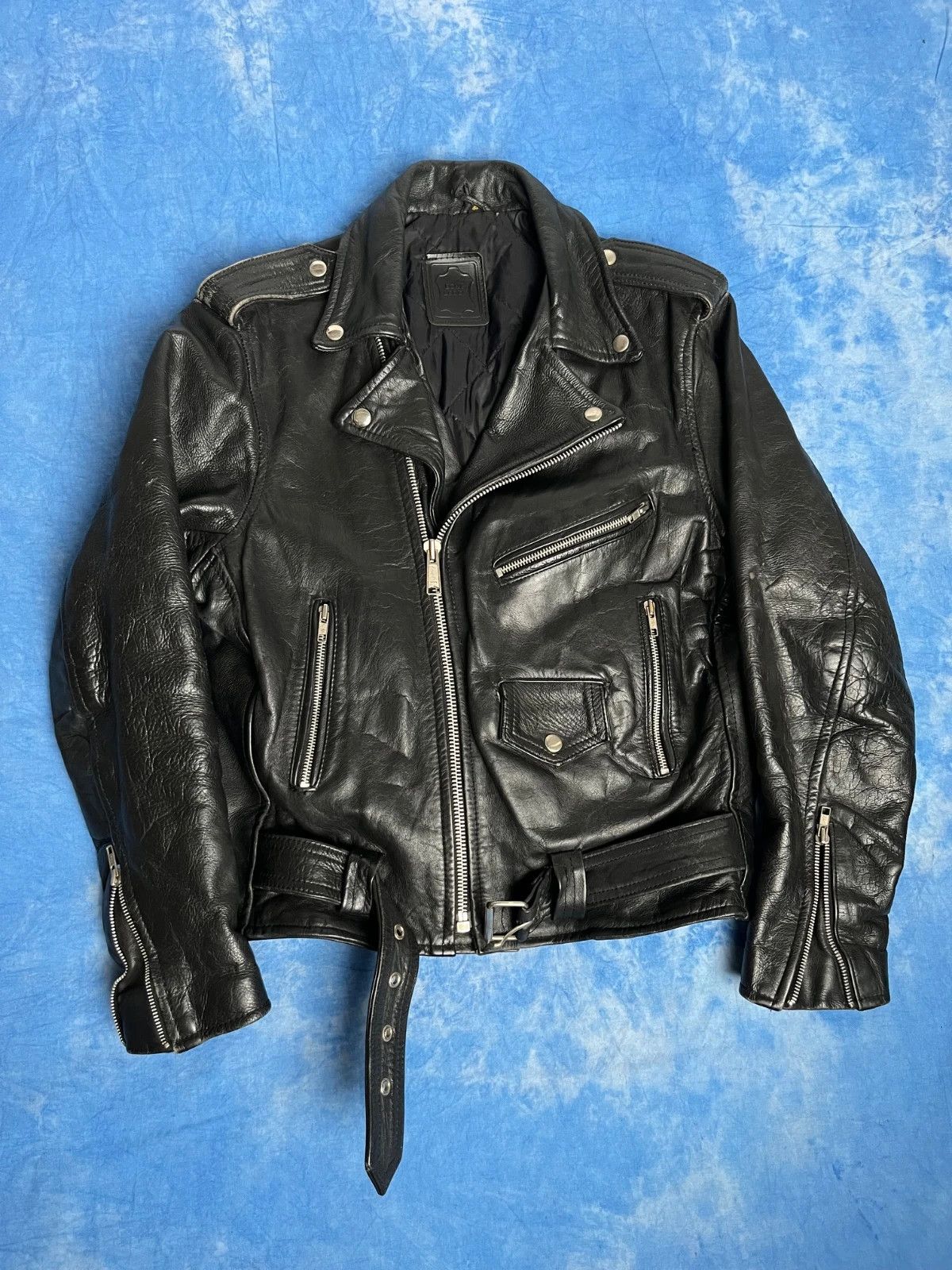 Vintage Vintage 90s Avant Garde Real Leather Ramones Jacket Size US S / EU 44-46 / 1 - 1 Thumbnail
