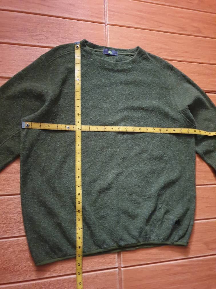 Japanese Brand Logos green utility outdoor wool sweatshirt Size US XL / EU 56 / 4 - 6 Thumbnail