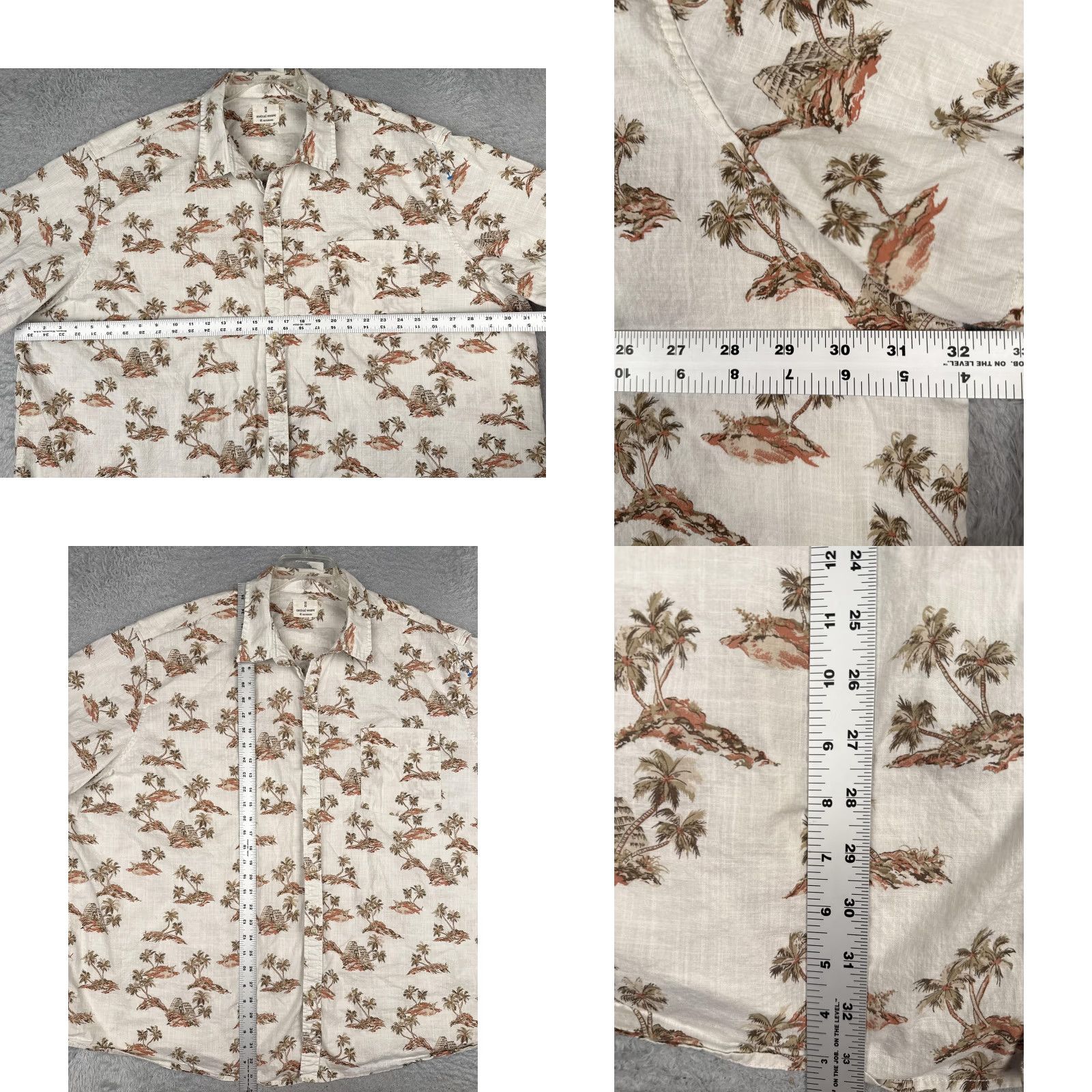 Vintage Mutual Weave Shirt Mens 4XL White Short Sleeve Hawaiian Button Up Palm Tree Size US XXL / EU 58 / 5 - 8 Thumbnail