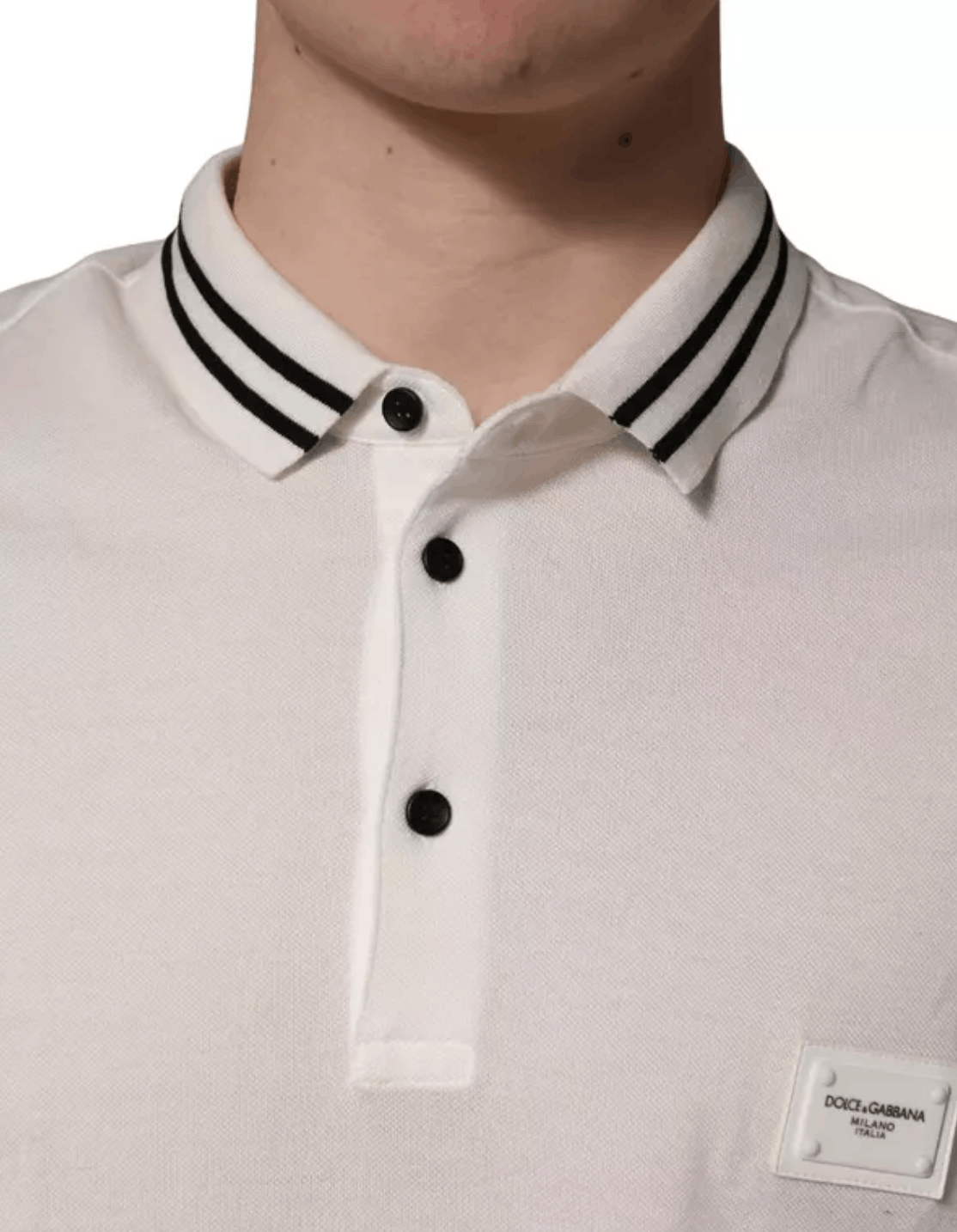 Dolce & Gabbana Dolce & Gabbana White Logo Plaque Short Sleeve Polo T-shirt Size US XXL / EU 58 / 5 - 4 Thumbnail