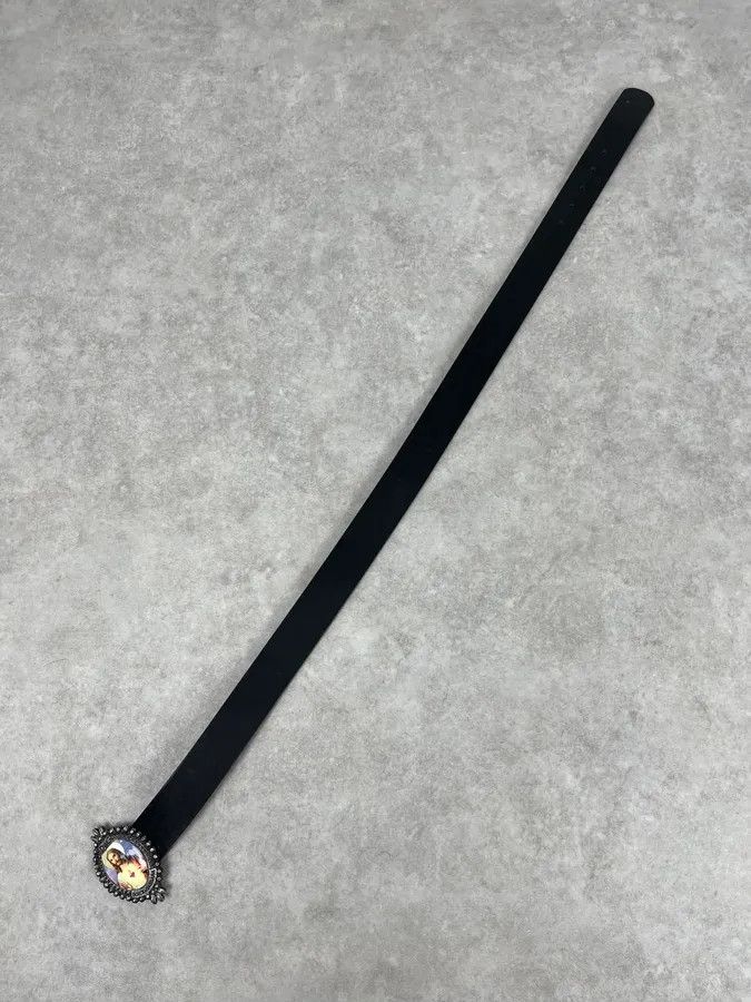 Dolce & Gabbana 2000s Dolce & Gabbana Jesus Buckle Black Leather Belt Size ONE SIZE - 7 Thumbnail