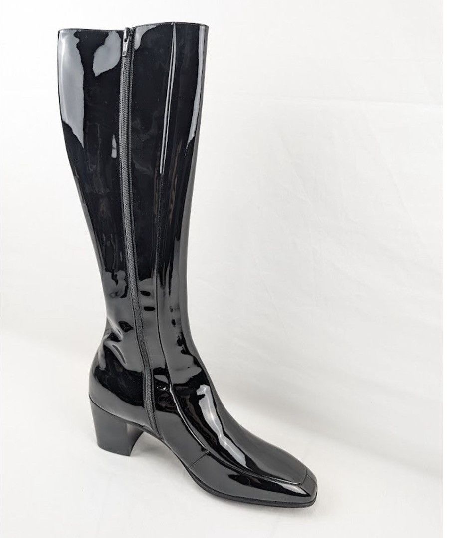 Saint Laurent Paris o1s1wg110724 711038 Otto Zipped Boots Patent Leather Black Size US 10 / EU 43 - 10 Thumbnail