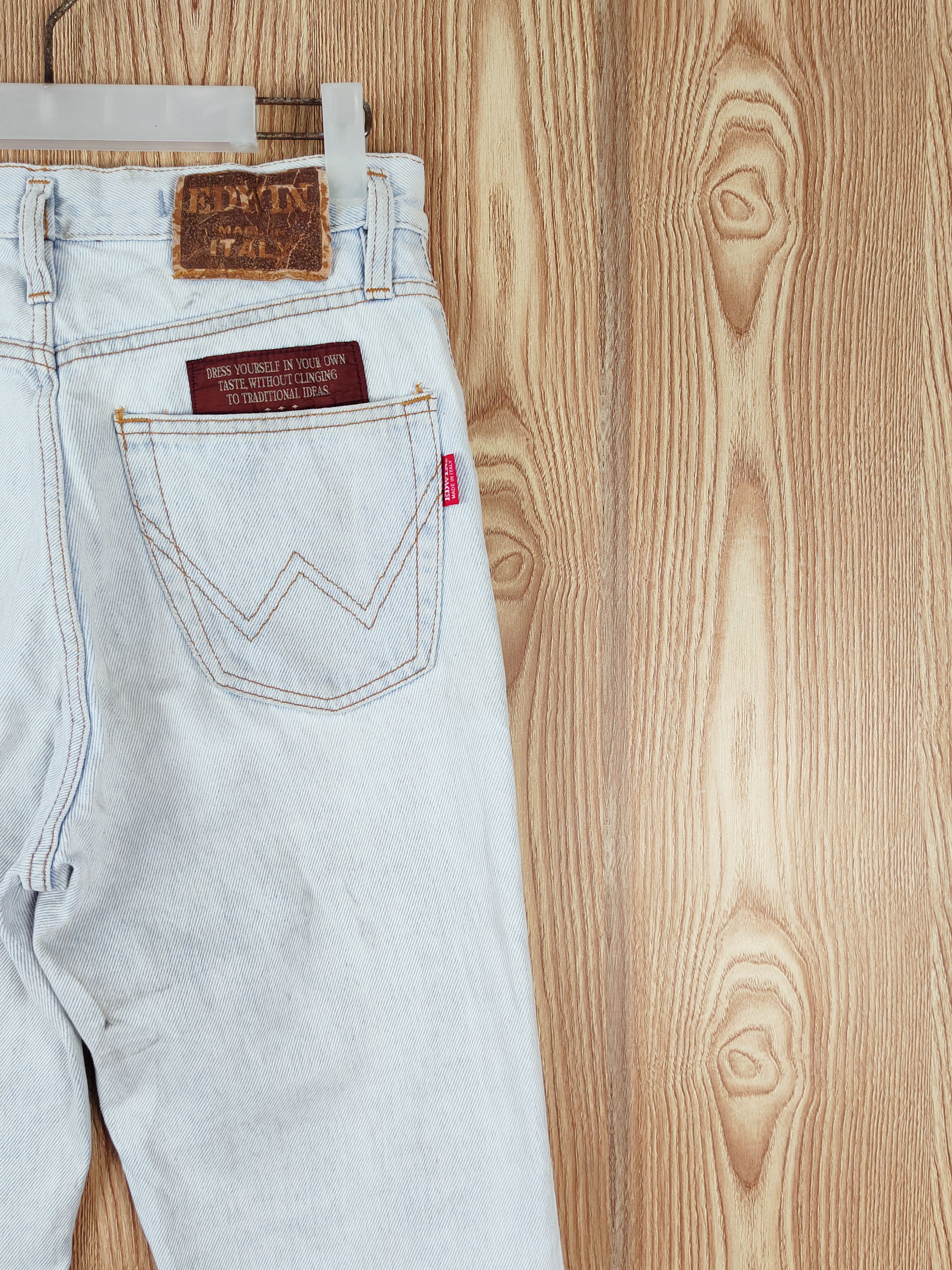 Edwin × Vintage Vintage 💥 Edwin Light Blue Distressed Ripped Jeans Size 28" / US 6 / IT 42 - 14 Thumbnail