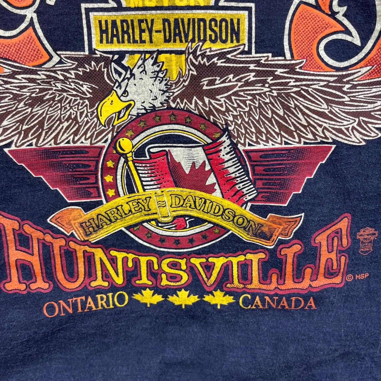Harley Davidson Vintage 90s Harley-Davidson Canada Faded T-Shirt Large Size US L / EU 52-54 / 3 - 3 Thumbnail