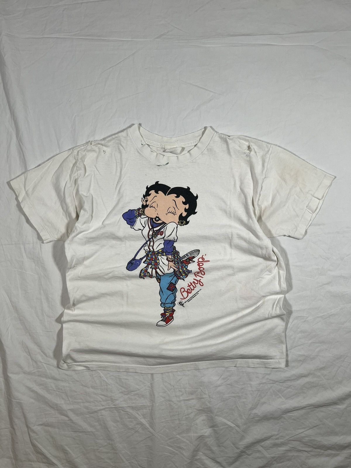 Vintage Vintage 90s Thrashed Archival Betty Boop Single Stitch Tee Size US S / EU 44-46 / 1 - 2 Thumbnail